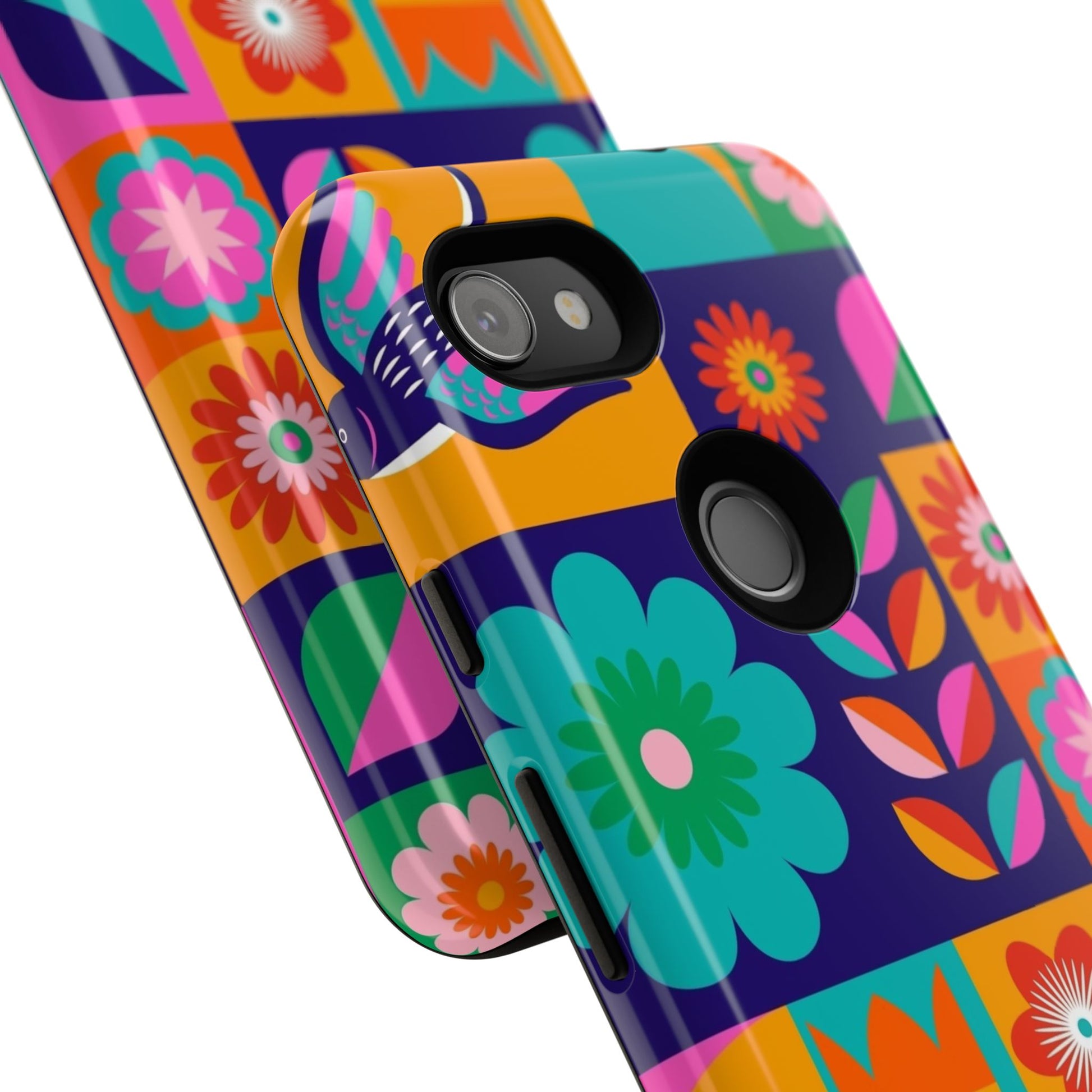 Colorful Floral Phone Case, Tough Cases for Protection, Vibrant Design Cover for Gift, Stylish Cell Phone Accessory, Fun Floral Designs - FORMO