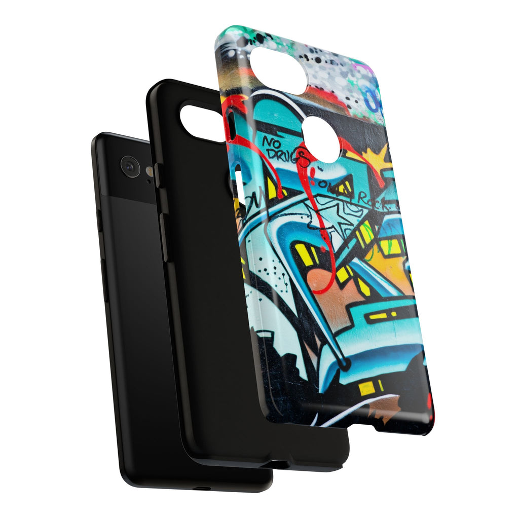 Edgy Phone Case with Graffiti Design, Tough Phone Case for Artists, Urban Style Phone Accessory, Graffiti Art Case, Unique Gift for Teens - FORMO