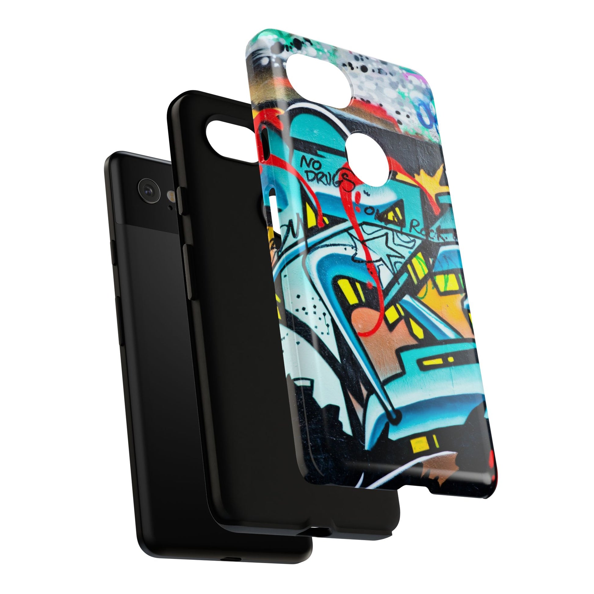 Edgy Phone Case with Graffiti Design, Tough Phone Case for Artists, Urban Style Phone Accessory, Graffiti Art Case, Unique Gift for Teens - FORMO