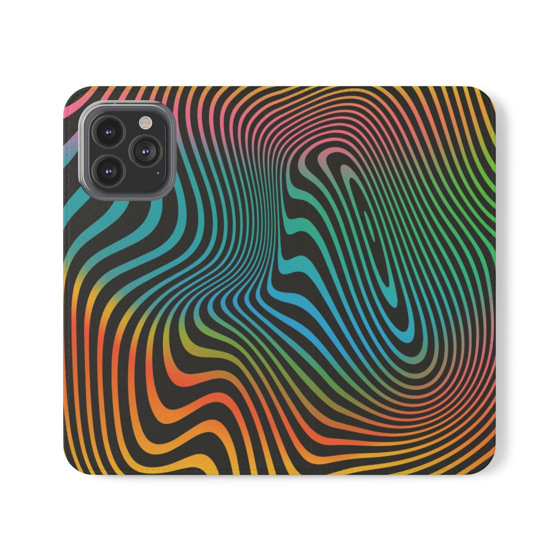 Vibrant Abstract Flip Case for Phone, Colorful Phone Wallet, Trendy Protective Cover, Unique Gift for Tech Lovers, Modern Accessories - FORMO