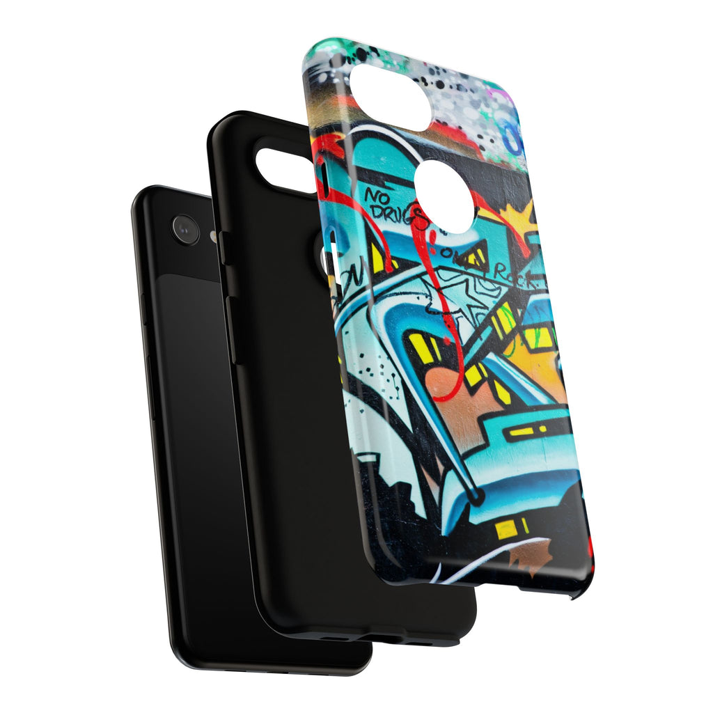 Edgy Phone Case with Graffiti Design, Tough Phone Case for Artists, Urban Style Phone Accessory, Graffiti Art Case, Unique Gift for Teens - FORMO