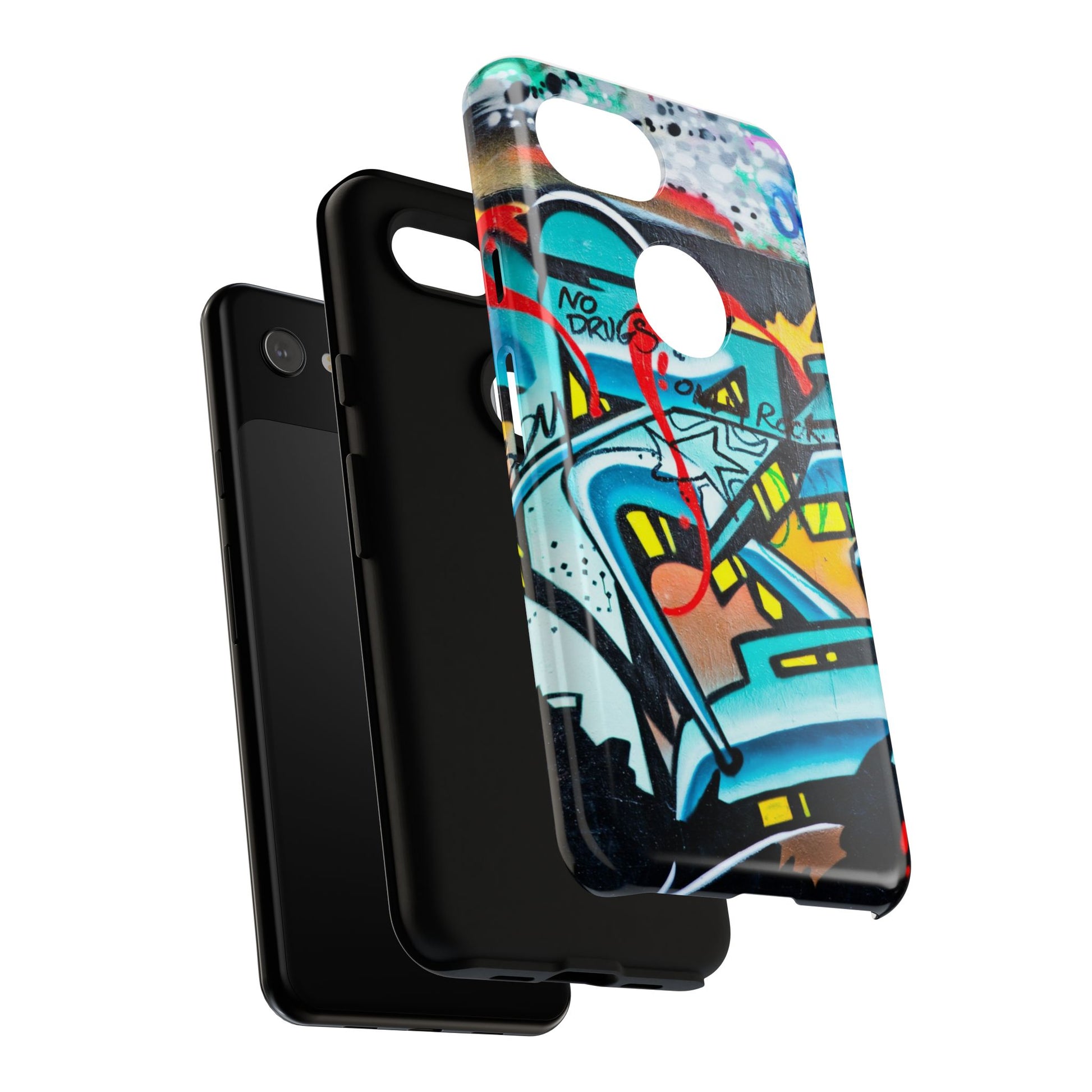 Edgy Phone Case with Graffiti Design, Tough Phone Case for Artists, Urban Style Phone Accessory, Graffiti Art Case, Unique Gift for Teens - FORMO