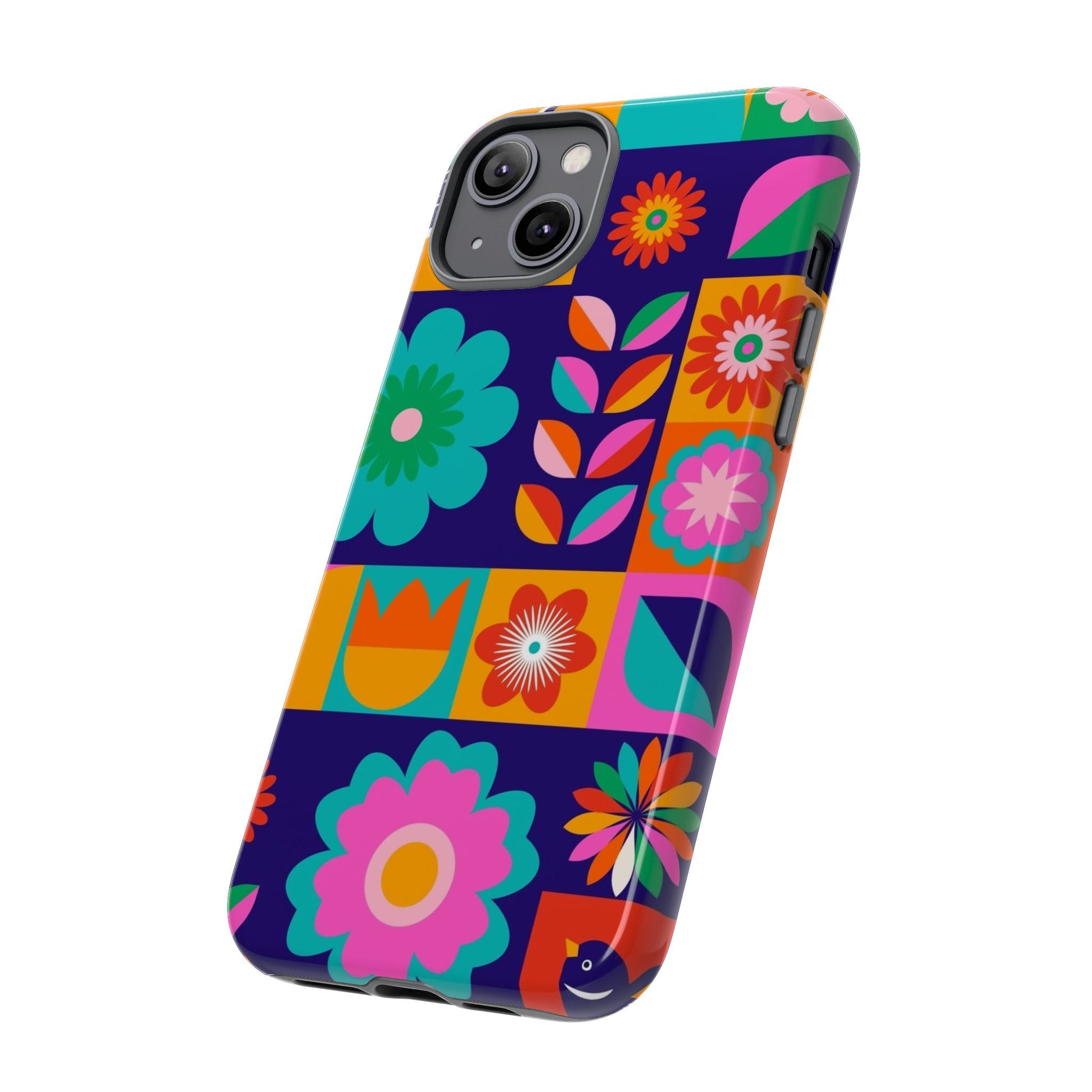Colorful Floral Phone Case, Tough Cases for Protection, Vibrant Design Cover for Gift, Stylish Cell Phone Accessory, Fun Floral Designs - FORMO
