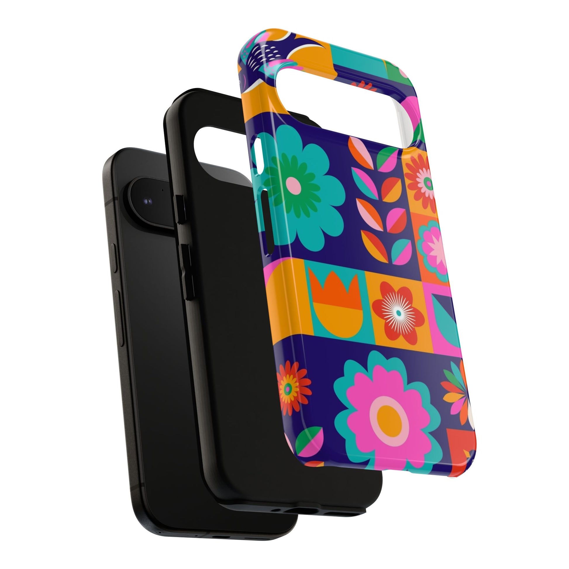 Colorful Floral Phone Case, Tough Cases for Protection, Vibrant Design Cover for Gift, Stylish Cell Phone Accessory, Fun Floral Designs - FORMO