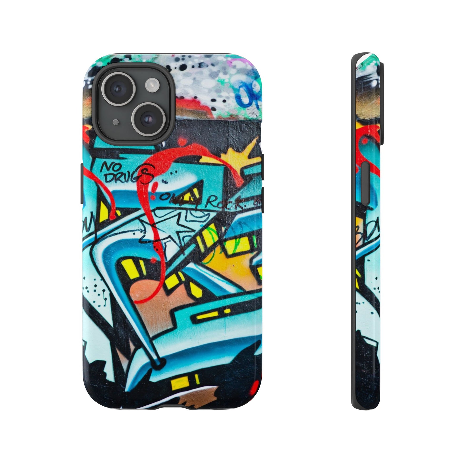Edgy Phone Case with Graffiti Design, Tough Phone Case for Artists, Urban Style Phone Accessory, Graffiti Art Case, Unique Gift for Teens - FORMO