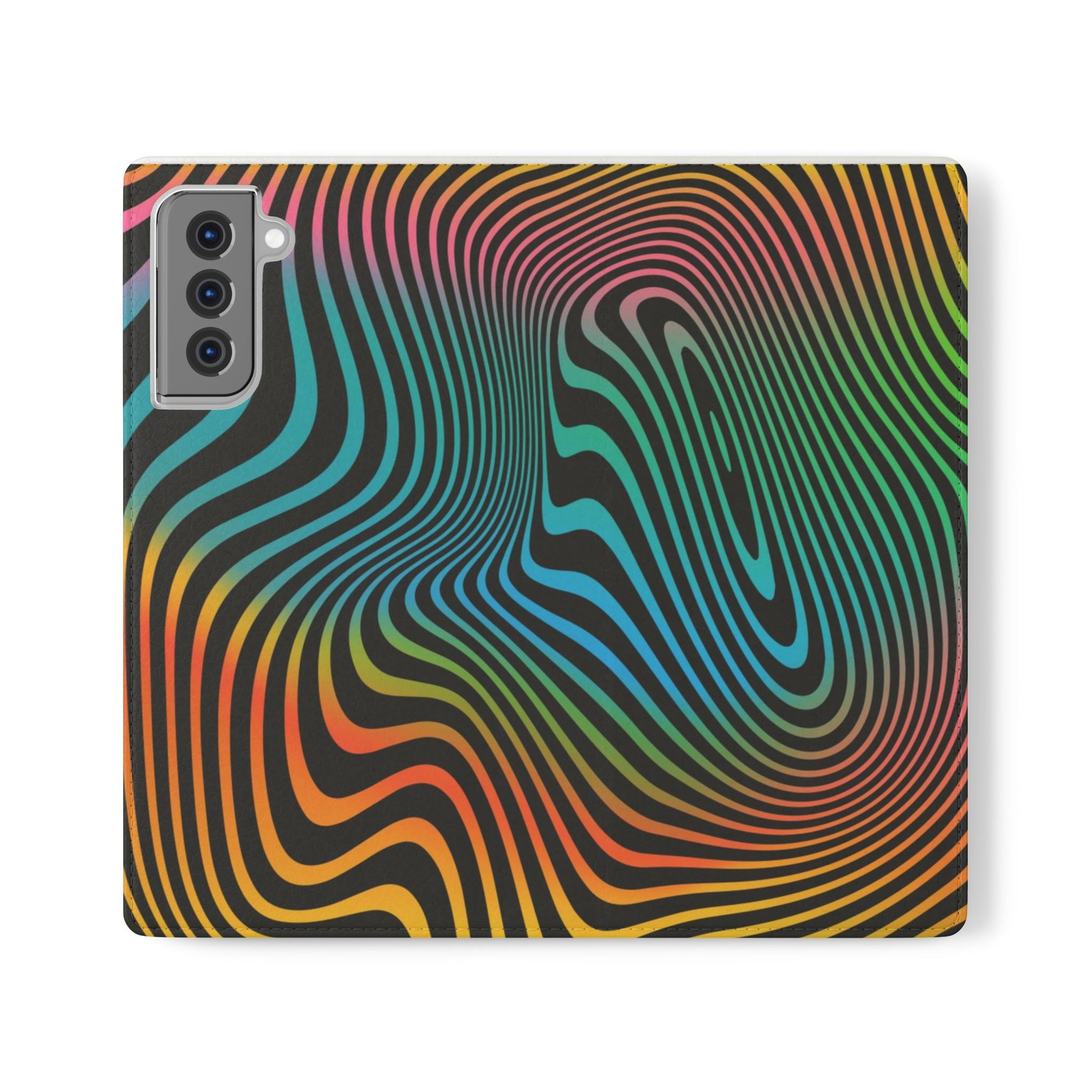 Vibrant Abstract Flip Case for Phone, Colorful Phone Wallet, Trendy Protective Cover, Unique Gift for Tech Lovers, Modern Accessories - FORMO