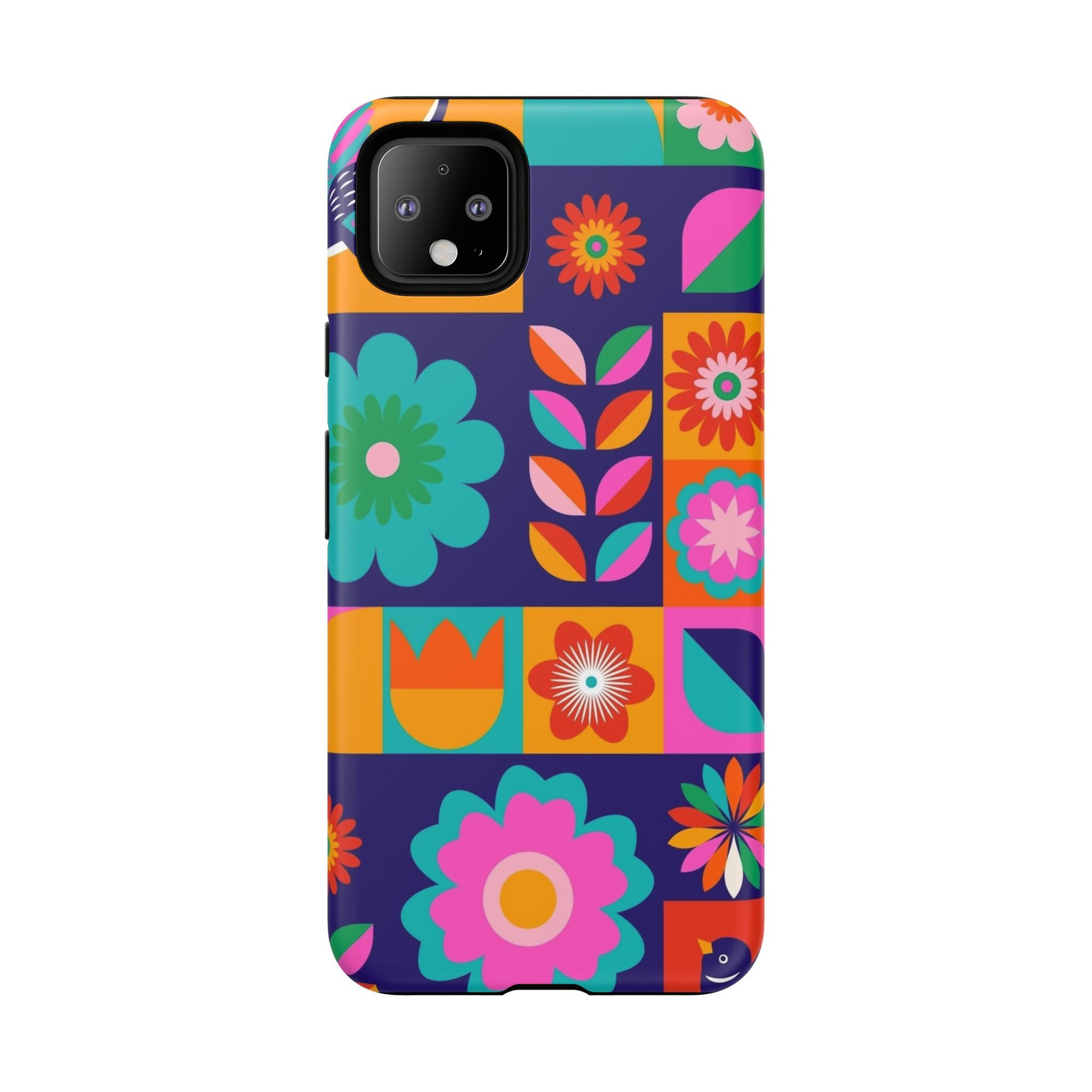 Colorful Floral Phone Case, Tough Cases for Protection, Vibrant Design Cover for Gift, Stylish Cell Phone Accessory, Fun Floral Designs - FORMO