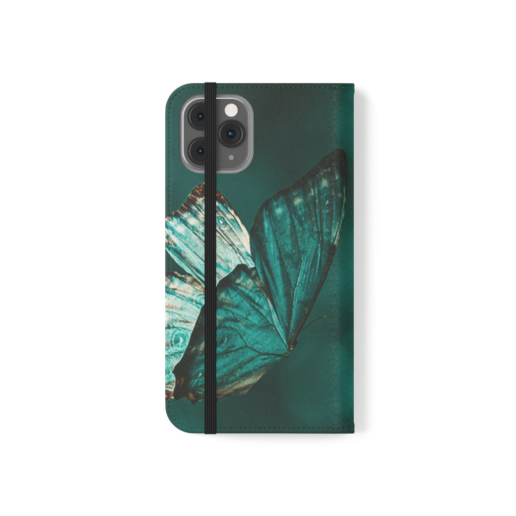 Butterfly Flip Case - Elegant Phone Wallet Cover, Nature Lovers, Gift for Her, Sustainable Fashion, Personalized Mobile Accessory - FORMO