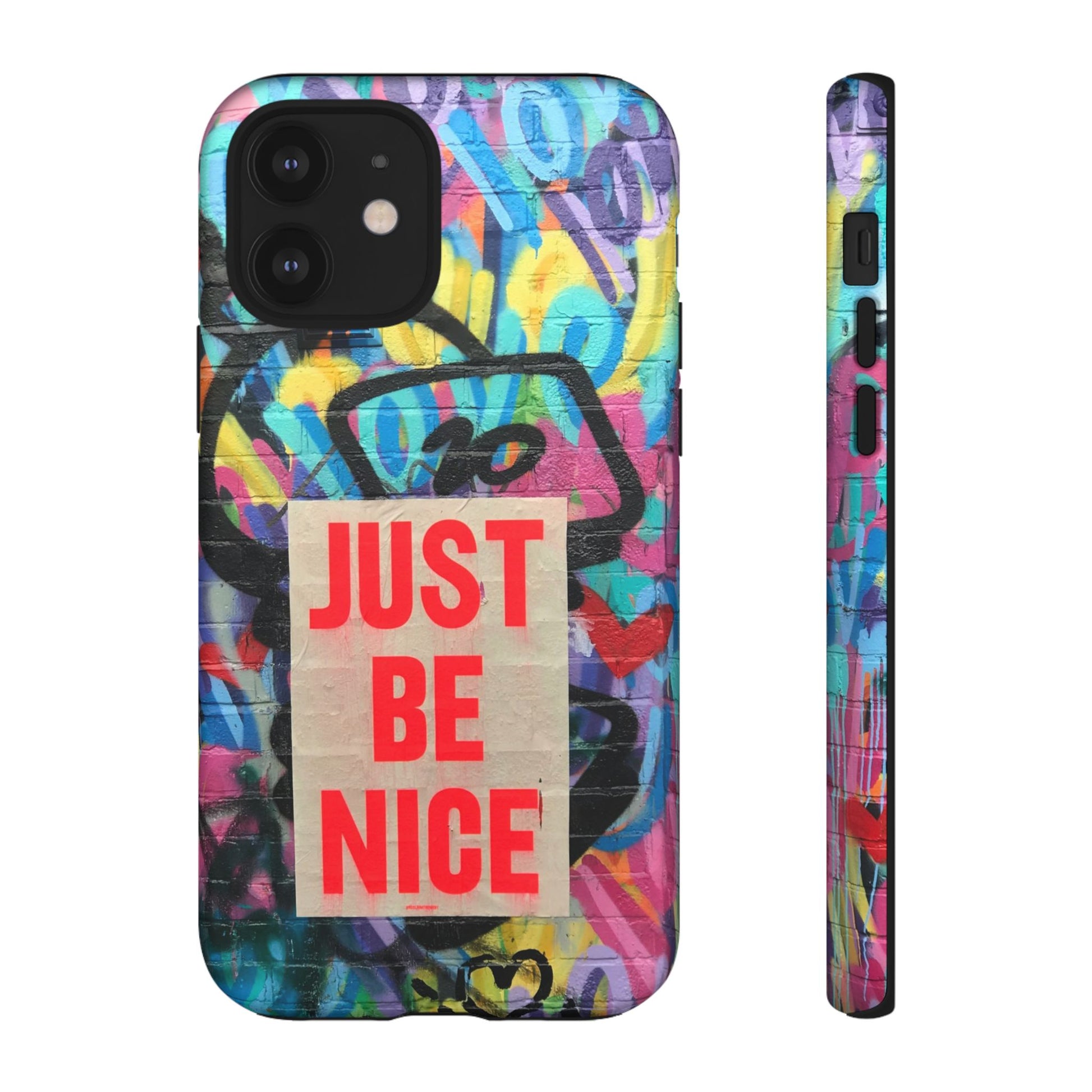 Colorful Phone Case - Just Be Nice Design, Motivational Gift, Phone Accessories, Unique Custom Case, Positive Vibe Tech Gear - FORMO