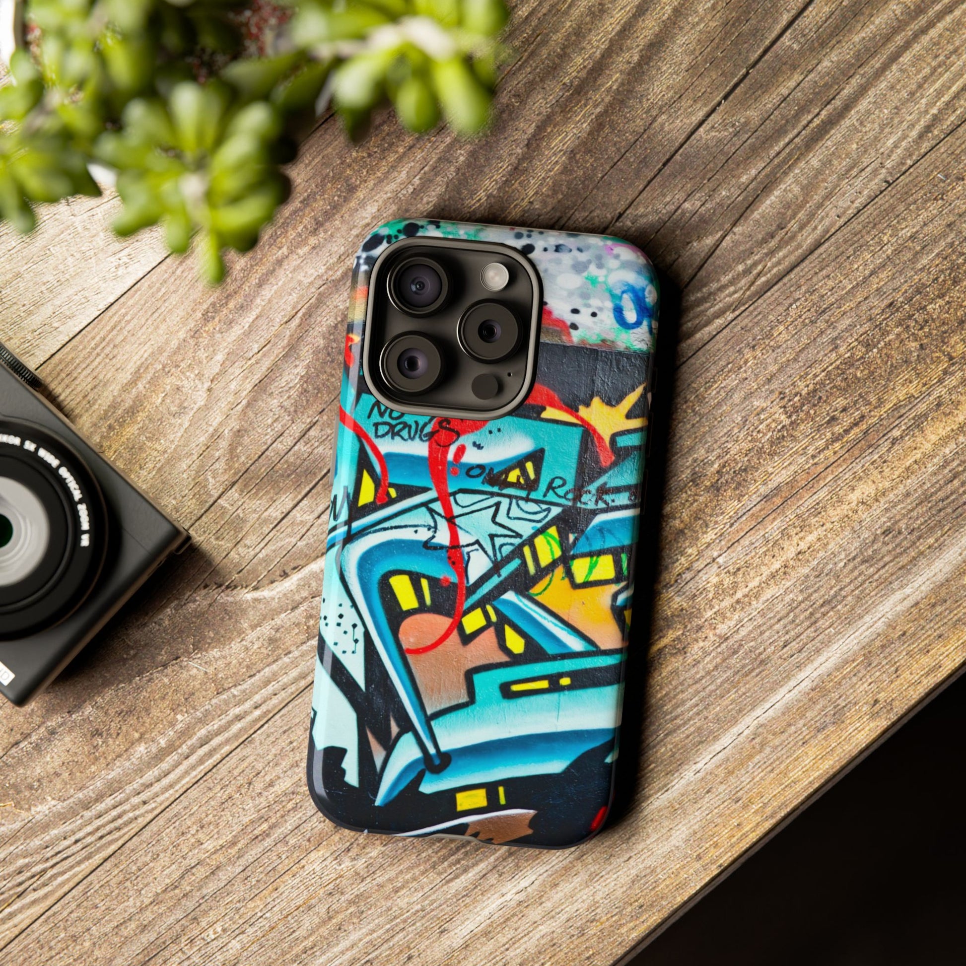 Edgy Phone Case with Graffiti Design, Tough Phone Case for Artists, Urban Style Phone Accessory, Graffiti Art Case, Unique Gift for Teens - FORMO