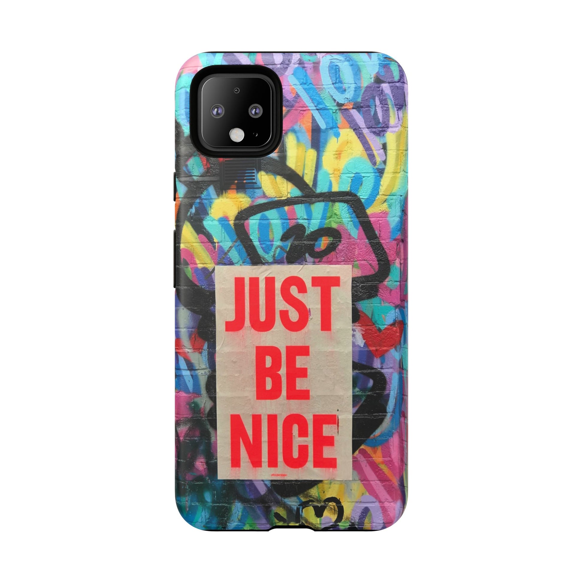 Colorful Phone Case - Just Be Nice Design, Motivational Gift, Phone Accessories, Unique Custom Case, Positive Vibe Tech Gear - FORMO
