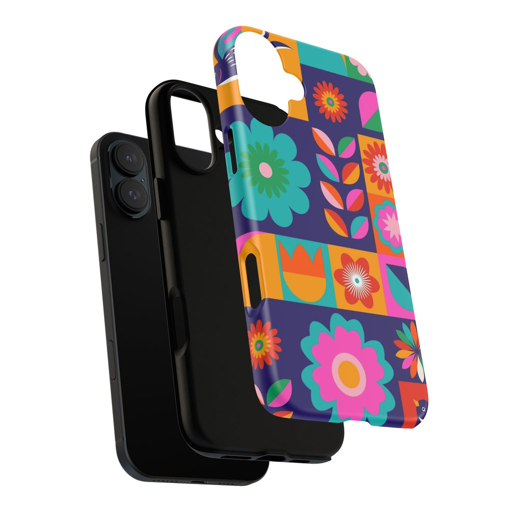 Colorful Floral Phone Case, Tough Cases for Protection, Vibrant Design Cover for Gift, Stylish Cell Phone Accessory, Fun Floral Designs - FORMO