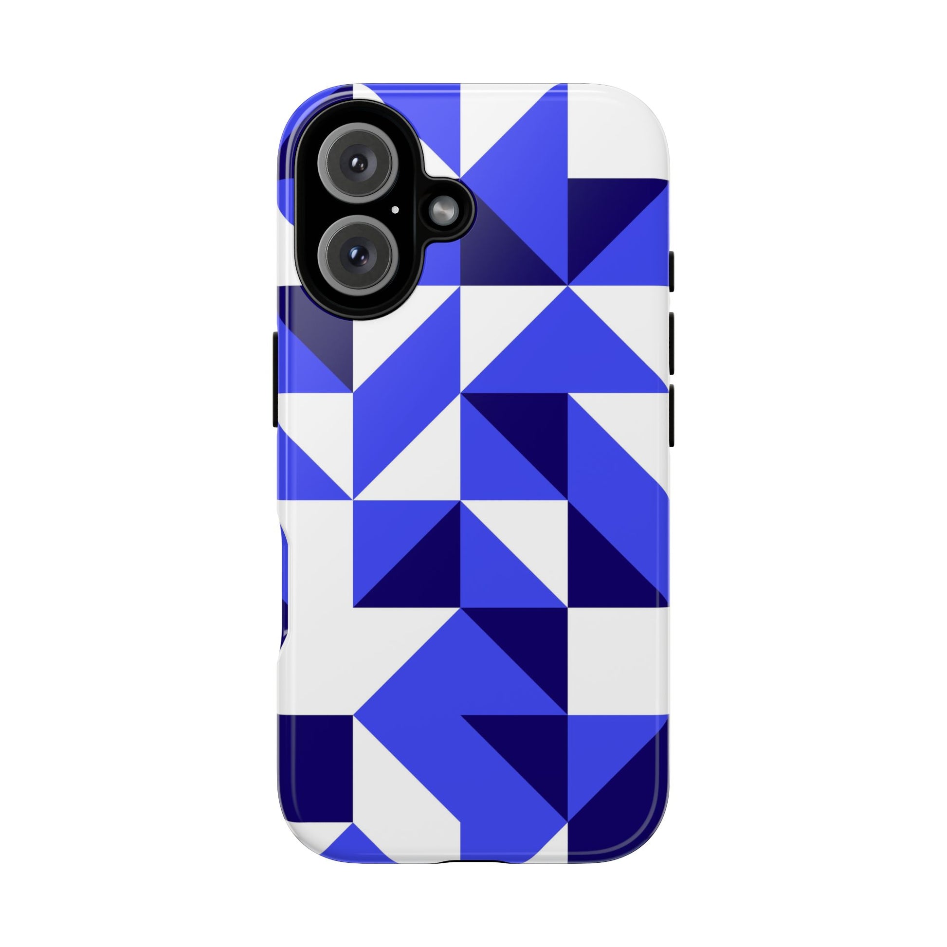 Blue Geometric Phone Case, Tough Cases, Stylish Phone Cover, Great for Gifts, Trendy Accessory, Abstract Pattern Design - FORMO