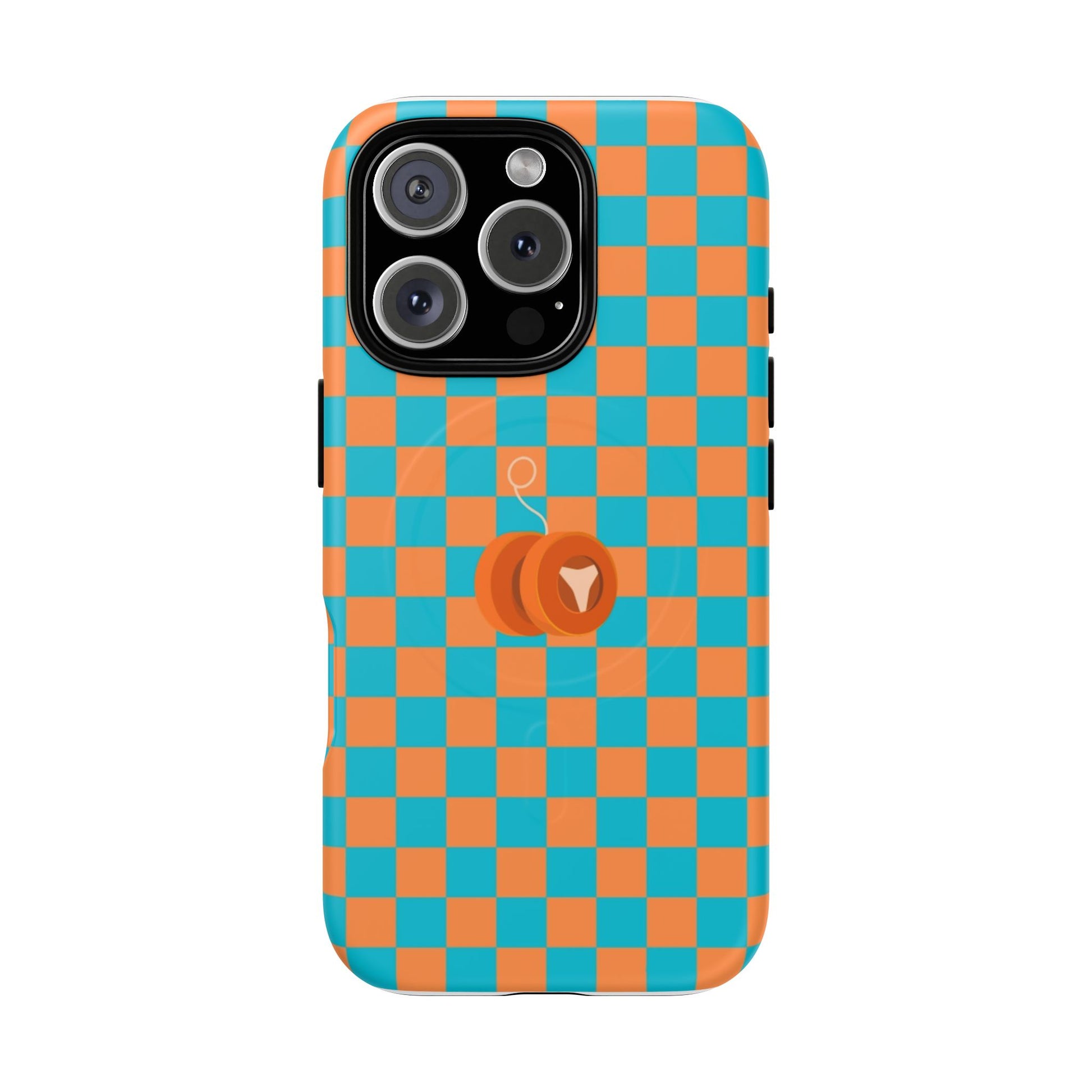 Vibrant Tough Magnetic Phone Case for Protection, Checkerboard Design for Tech Lovers, Gift for Birthdays, Holidays, or Daily Use