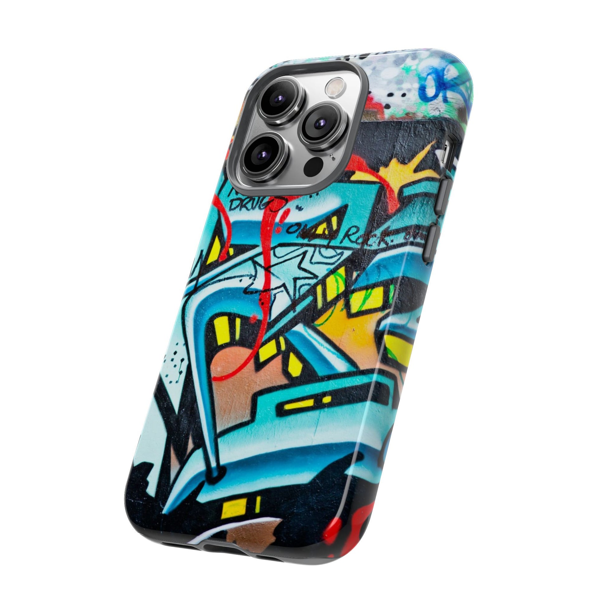 Edgy Phone Case with Graffiti Design, Tough Phone Case for Artists, Urban Style Phone Accessory, Graffiti Art Case, Unique Gift for Teens - FORMO