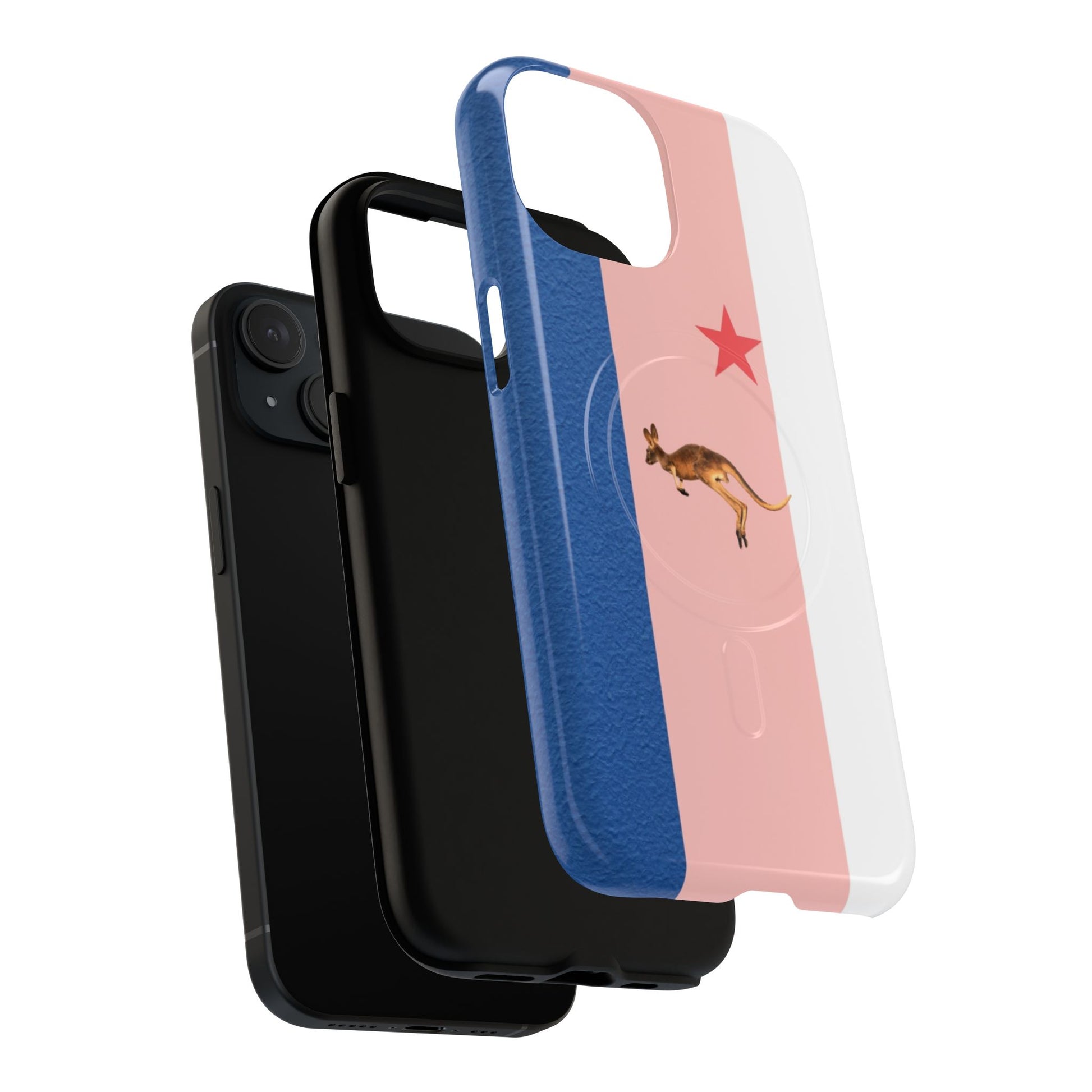 Kangaroo Flag Magnetic Phone Case, Tough Phone Cover, Australian Pride Accessory, Travel Gift, Fun Statement Case