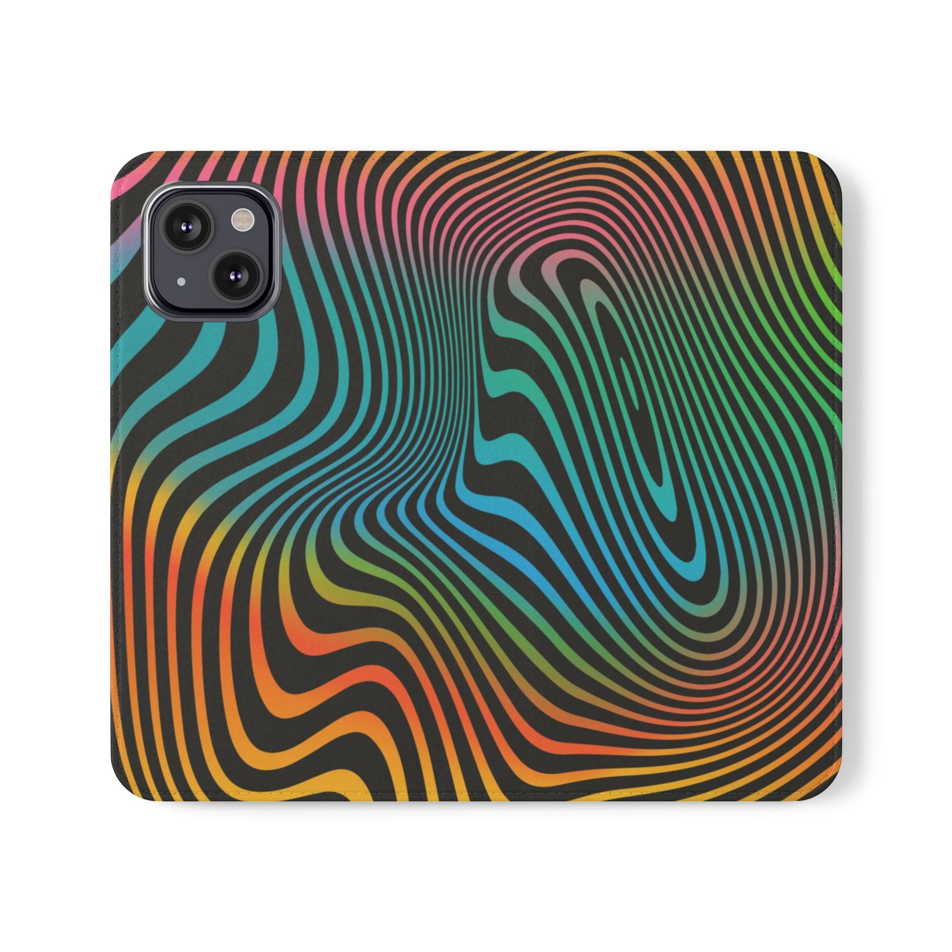 Vibrant Abstract Flip Case for Phone, Colorful Phone Wallet, Trendy Protective Cover, Unique Gift for Tech Lovers, Modern Accessories - FORMO