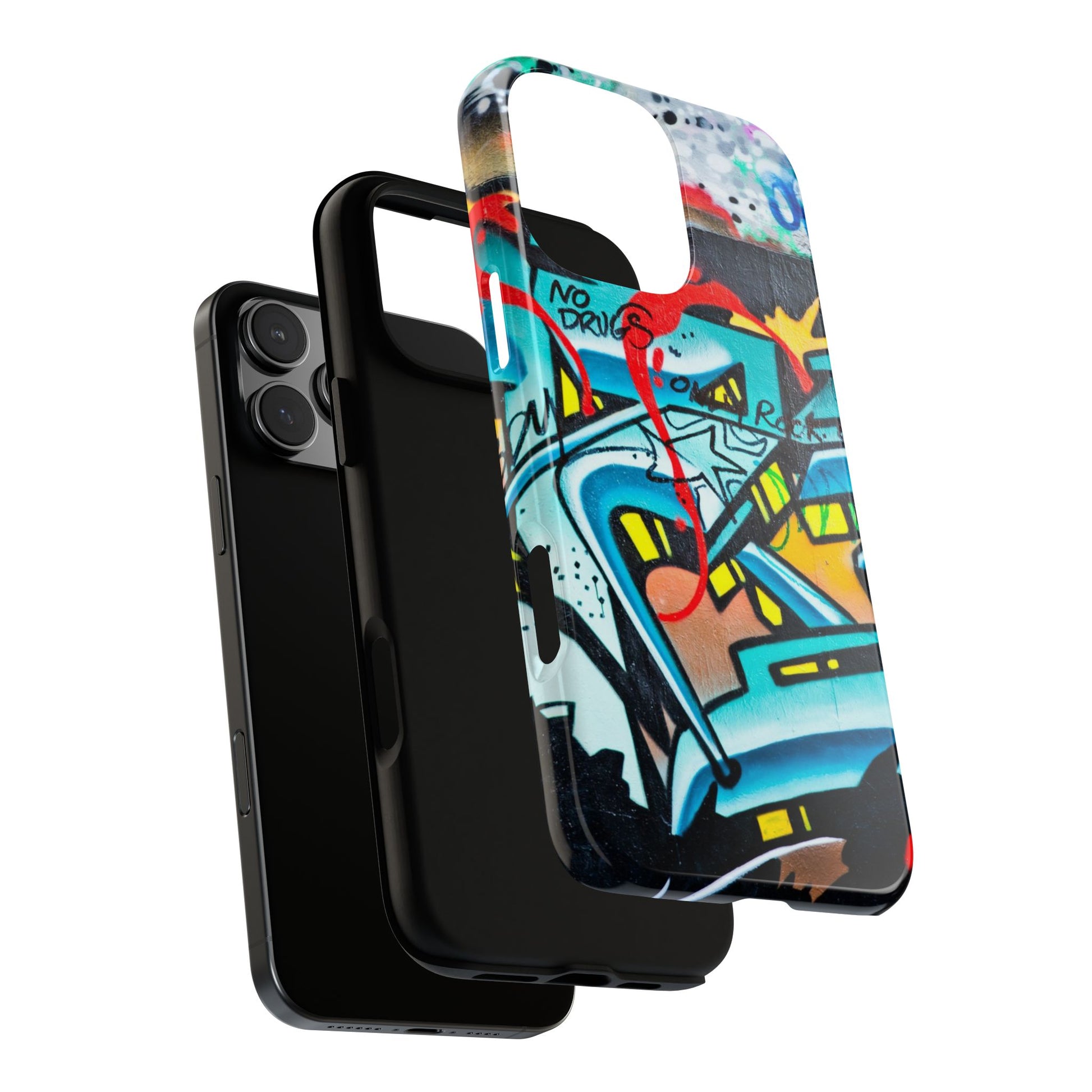 Edgy Phone Case with Graffiti Design, Tough Phone Case for Artists, Urban Style Phone Accessory, Graffiti Art Case, Unique Gift for Teens - FORMO