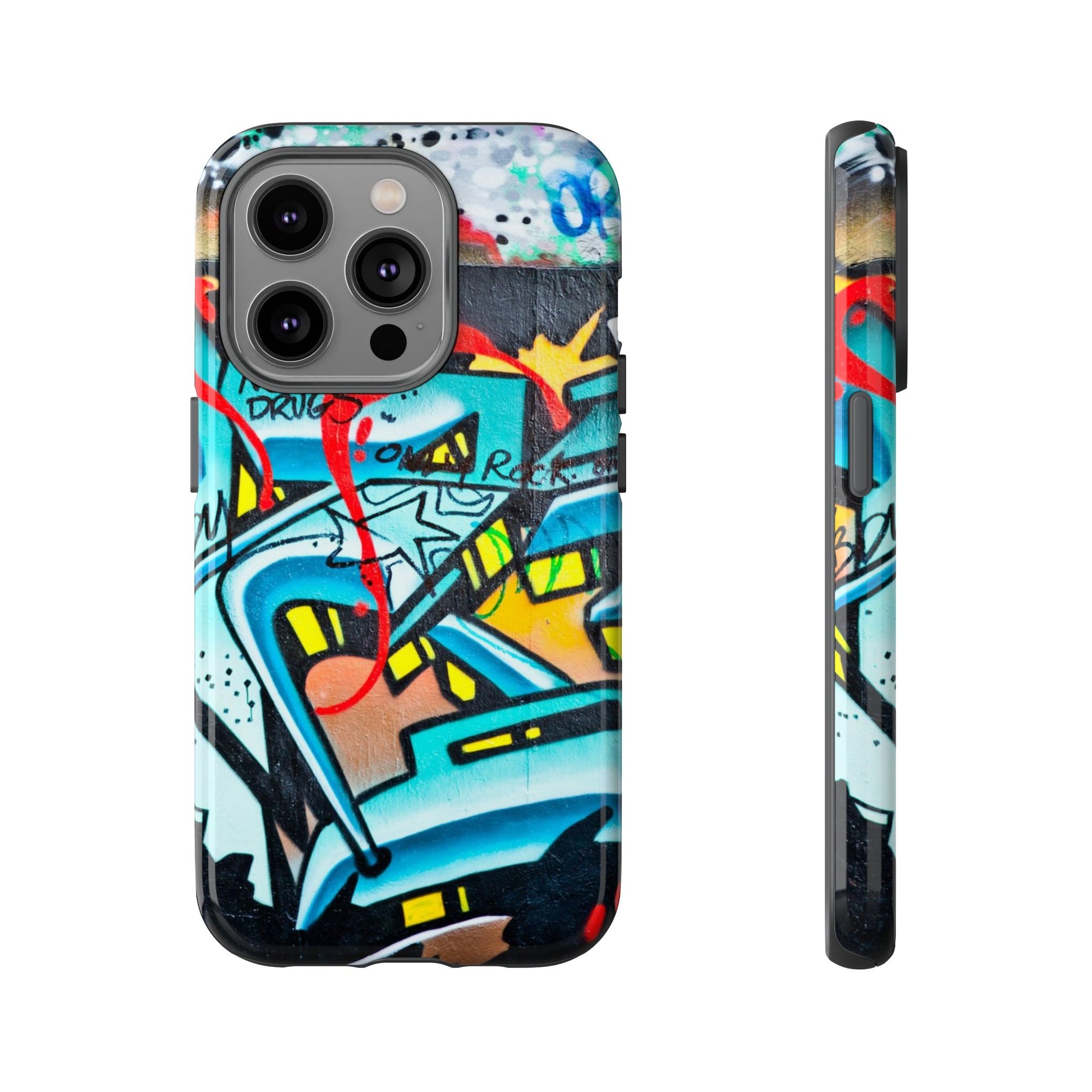 Edgy Phone Case with Graffiti Design, Tough Phone Case for Artists, Urban Style Phone Accessory, Graffiti Art Case, Unique Gift for Teens - FORMO
