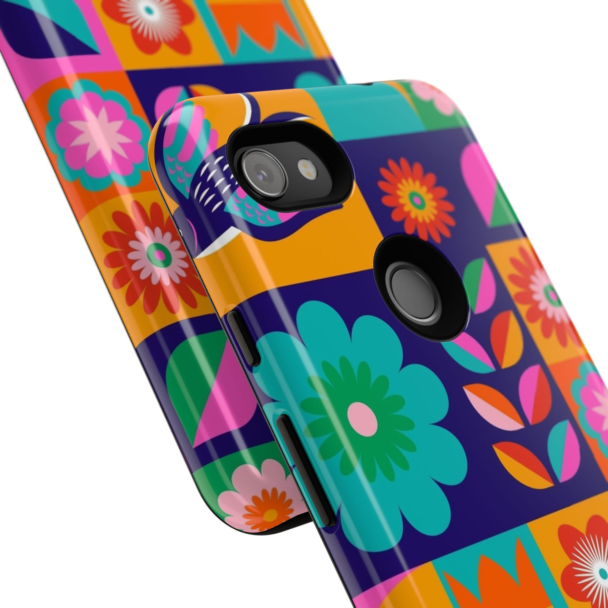 Colorful Floral Phone Case, Tough Cases for Protection, Vibrant Design Cover for Gift, Stylish Cell Phone Accessory, Fun Floral Designs - FORMO