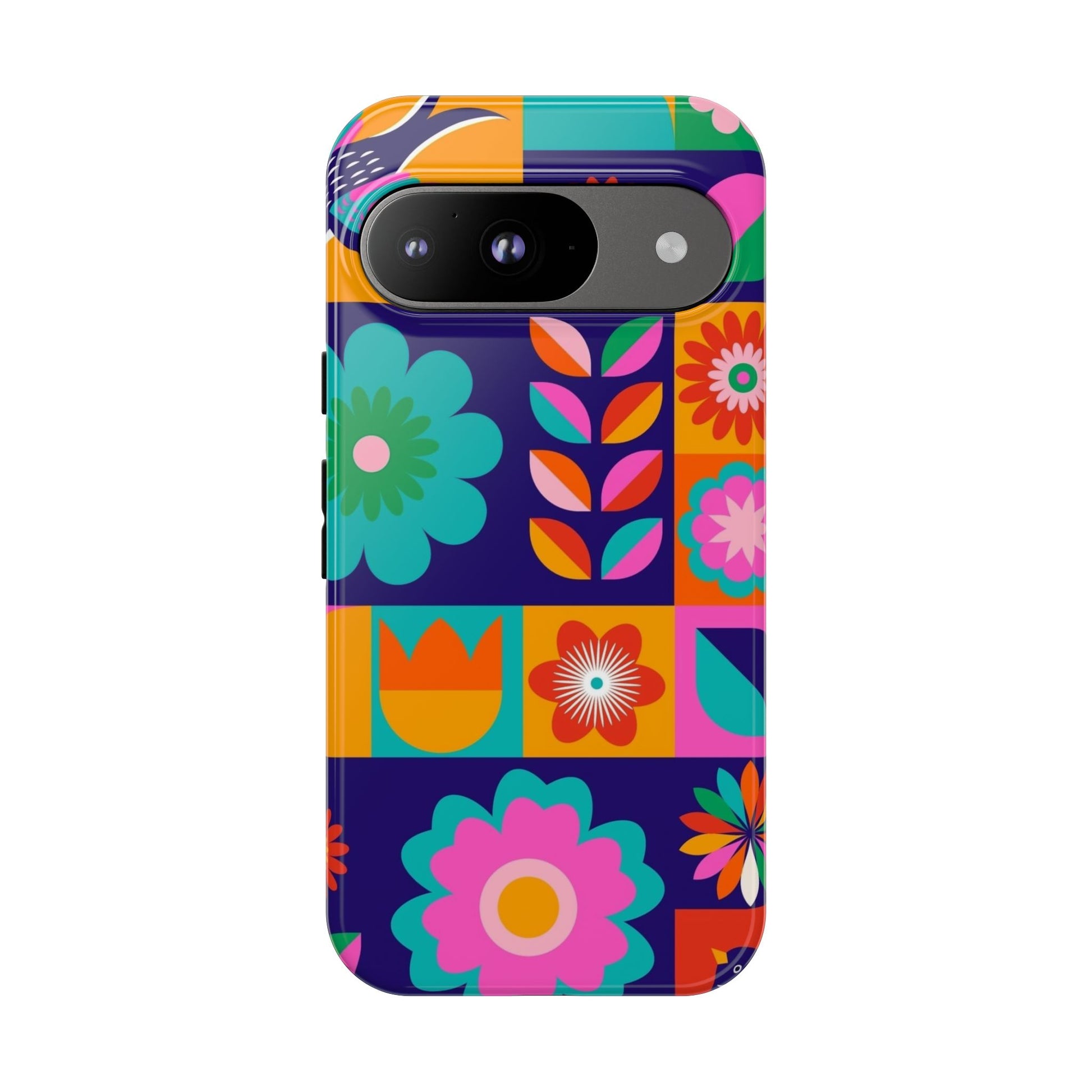 Colorful Floral Phone Case, Tough Cases for Protection, Vibrant Design Cover for Gift, Stylish Cell Phone Accessory, Fun Floral Designs - FORMO