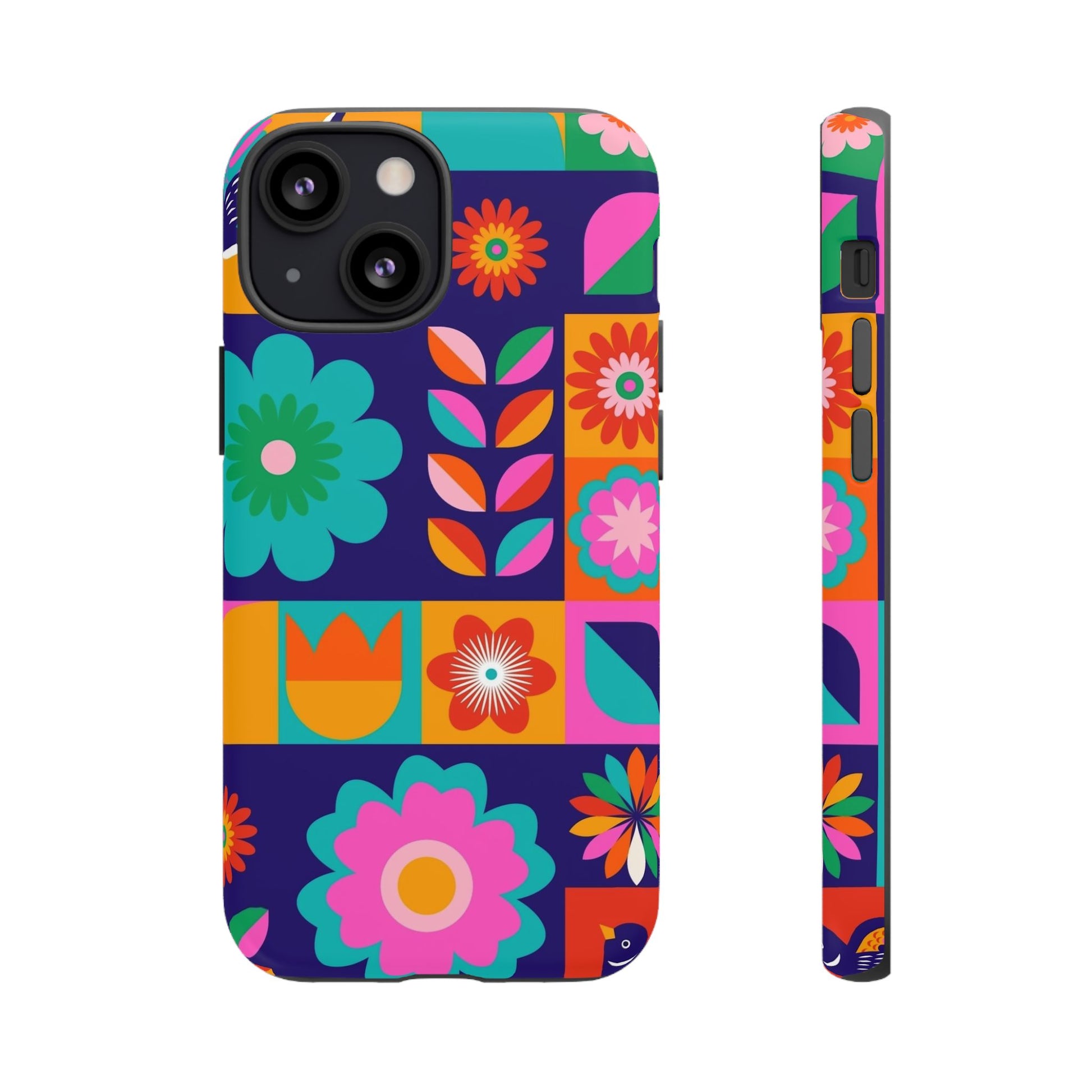 Colorful Floral Phone Case, Tough Cases for Protection, Vibrant Design Cover for Gift, Stylish Cell Phone Accessory, Fun Floral Designs - FORMO
