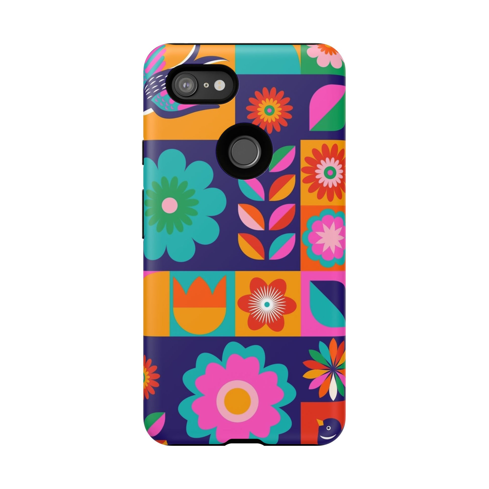 Colorful Floral Phone Case, Tough Cases for Protection, Vibrant Design Cover for Gift, Stylish Cell Phone Accessory, Fun Floral Designs - FORMO