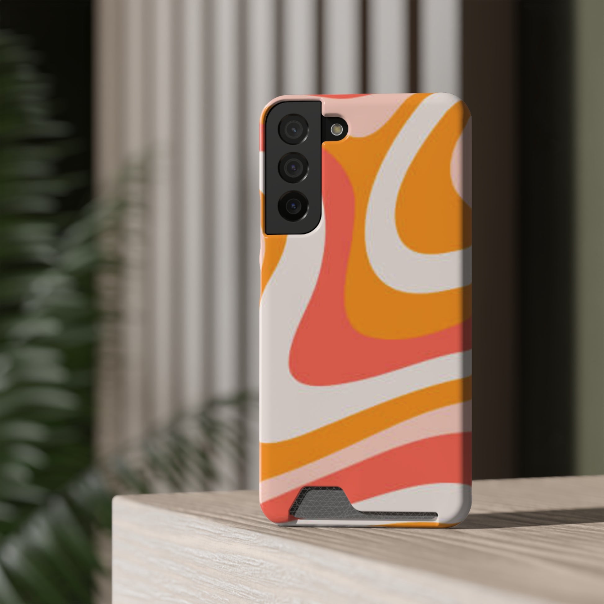 Trendy Phone Case with Card Holder, Boho Phone Accessory, Stylish Mobile Cover, Functional Gift for Friends, Perfect for Everyday Use - FORMO