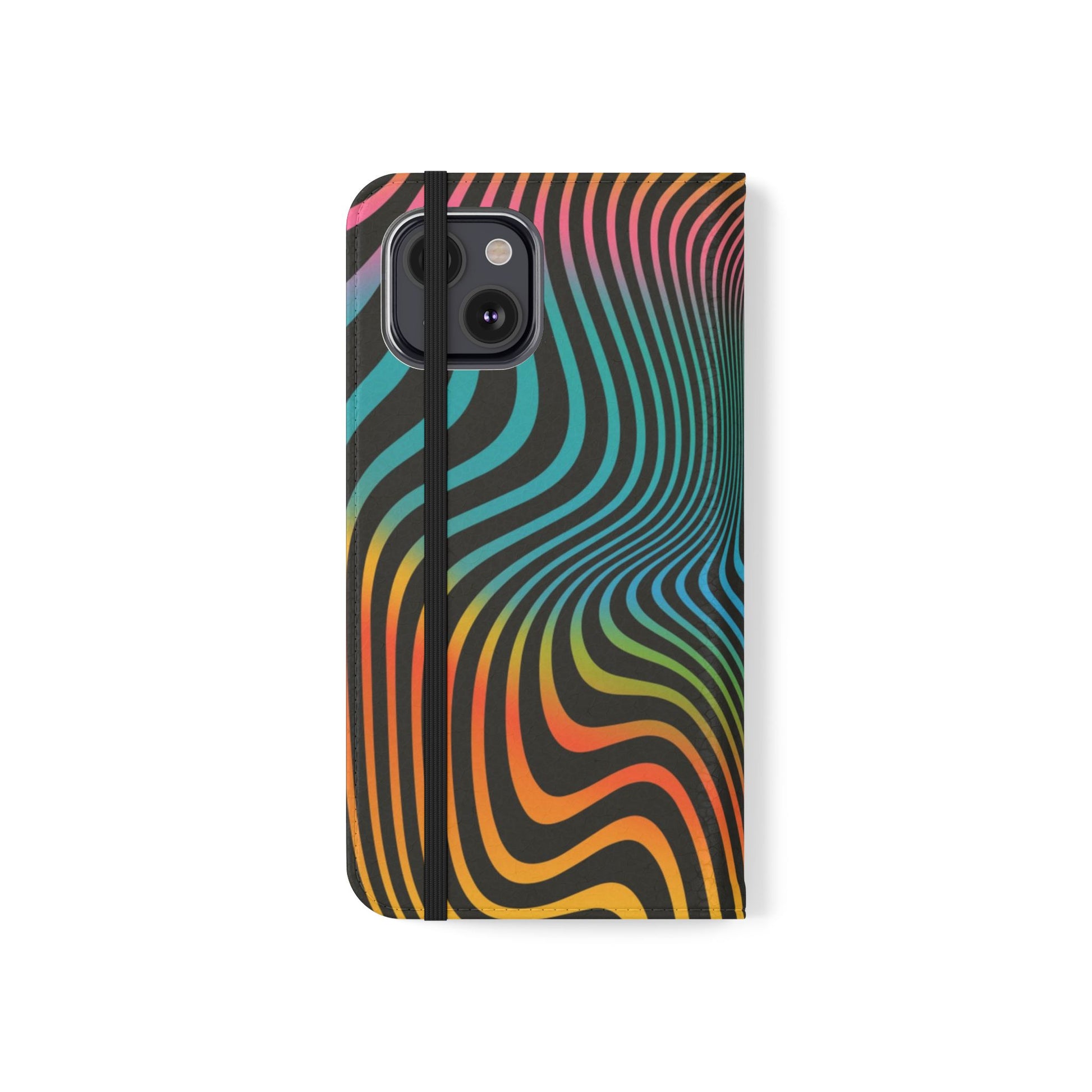 Vibrant Abstract Flip Case for Phone, Colorful Phone Wallet, Trendy Protective Cover, Unique Gift for Tech Lovers, Modern Accessories - FORMO