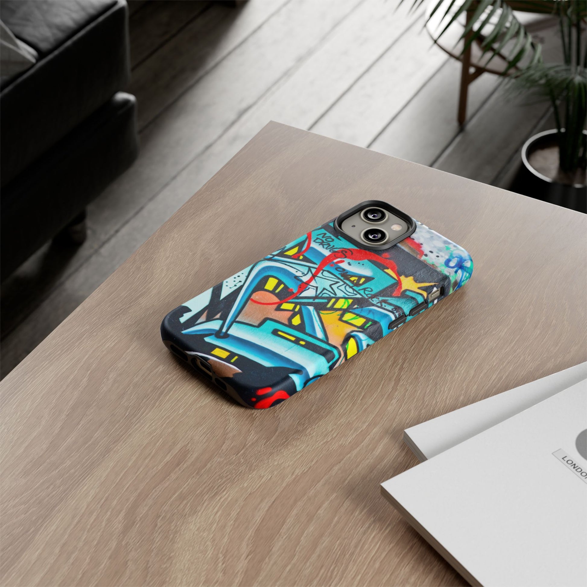 Edgy Phone Case with Graffiti Design, Tough Phone Case for Artists, Urban Style Phone Accessory, Graffiti Art Case, Unique Gift for Teens - FORMO