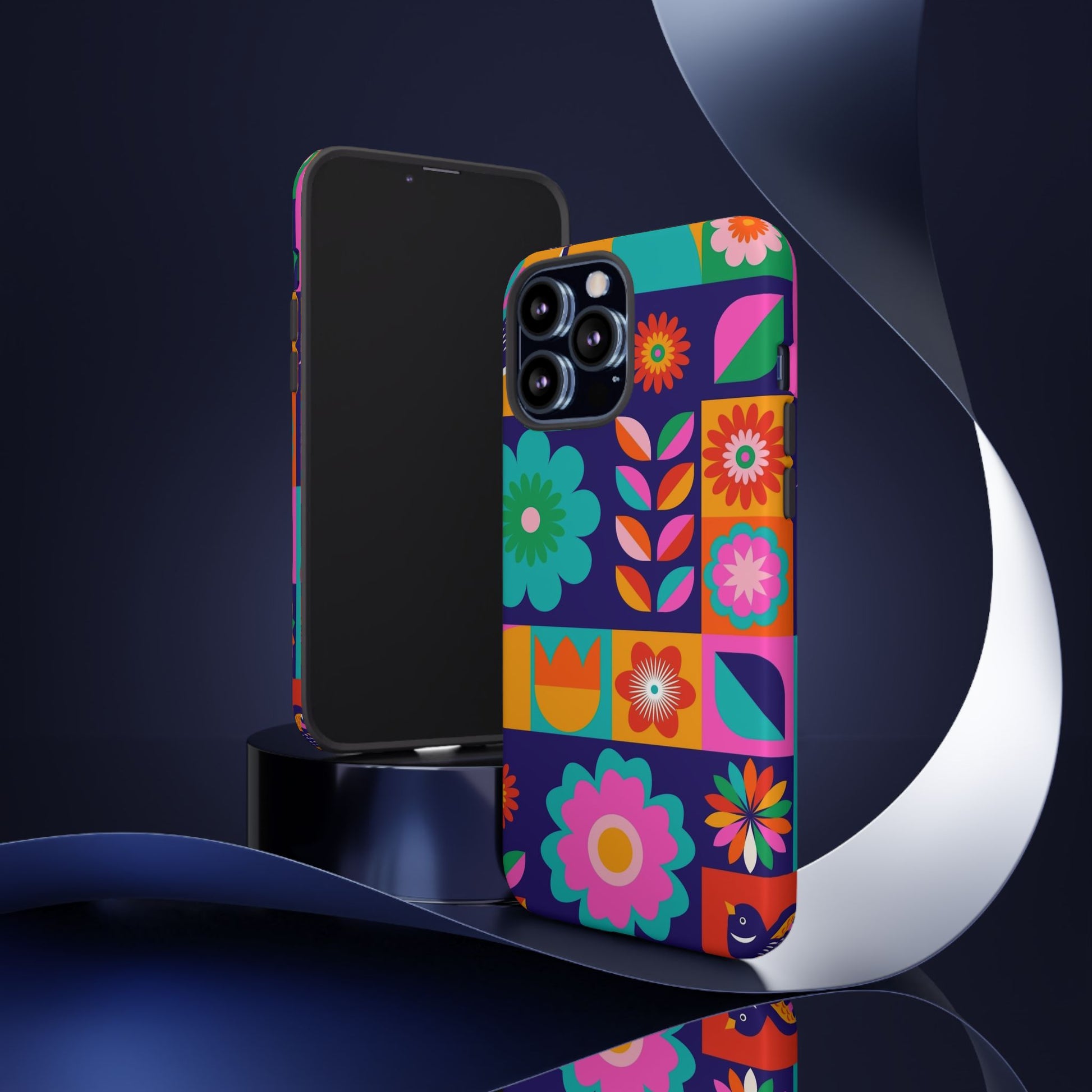 Colorful Floral Phone Case, Tough Cases for Protection, Vibrant Design Cover for Gift, Stylish Cell Phone Accessory, Fun Floral Designs - FORMO