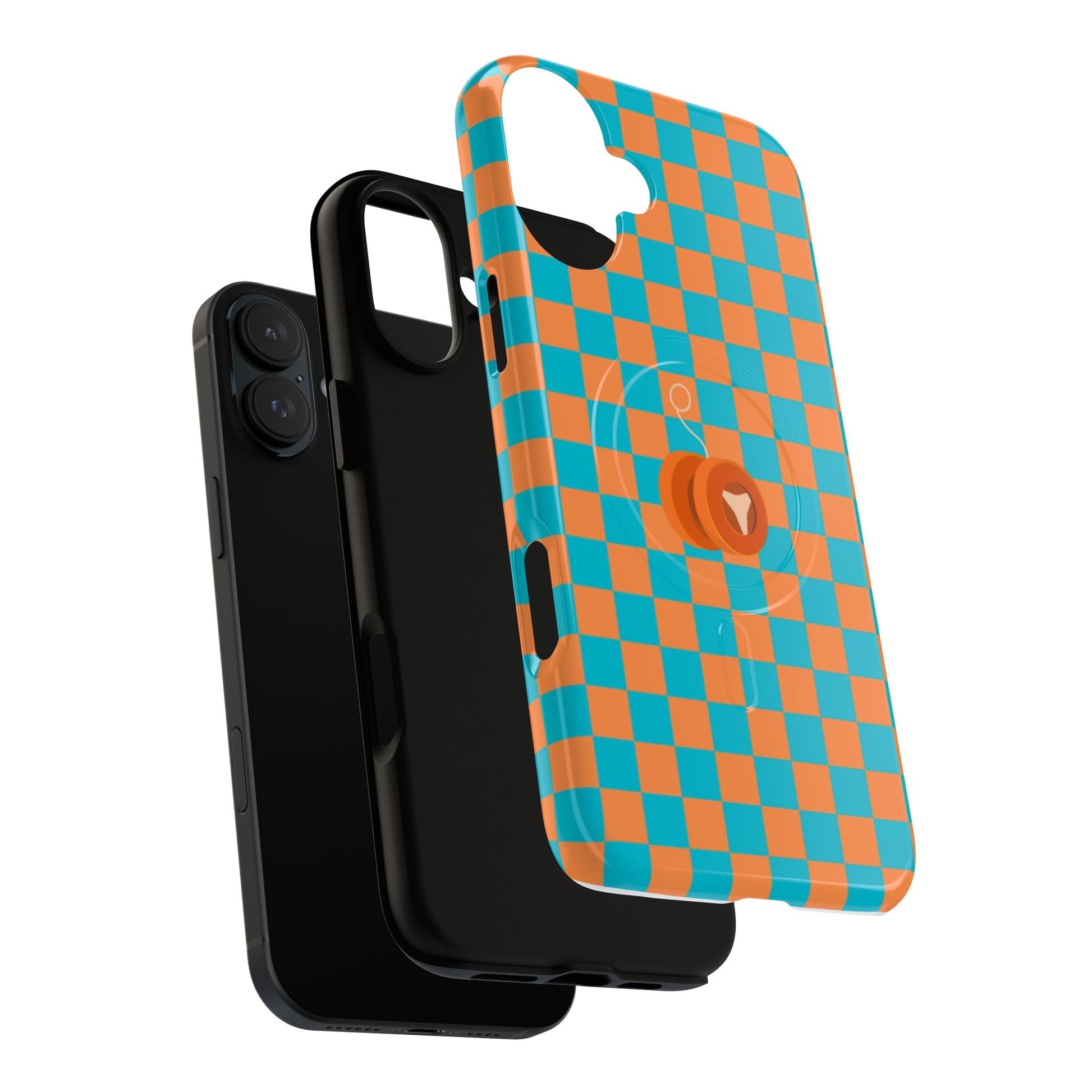 Vibrant Tough Magnetic Phone Case for Protection, Checkerboard Design for Tech Lovers, Gift for Birthdays, Holidays, or Daily Use