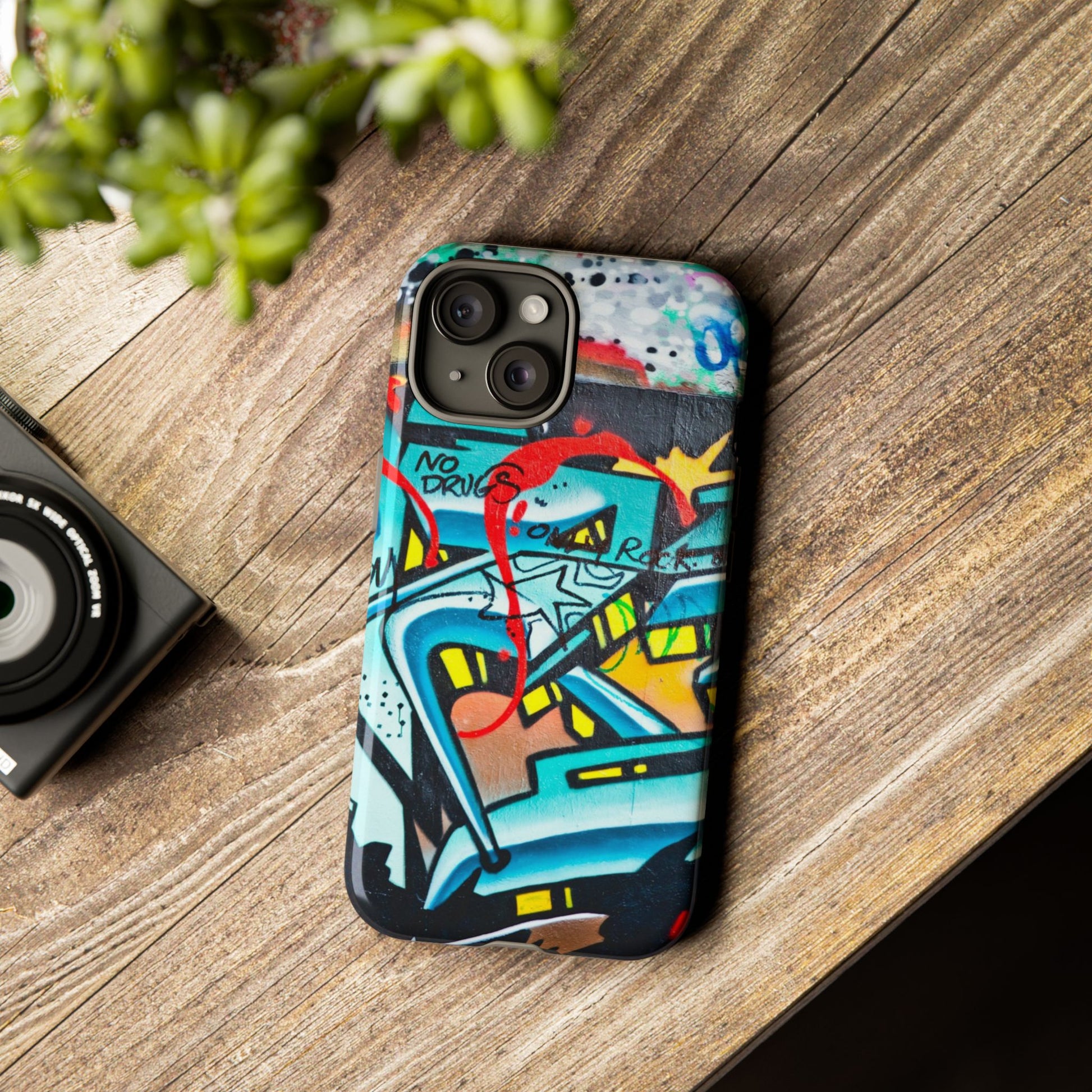 Edgy Phone Case with Graffiti Design, Tough Phone Case for Artists, Urban Style Phone Accessory, Graffiti Art Case, Unique Gift for Teens - FORMO