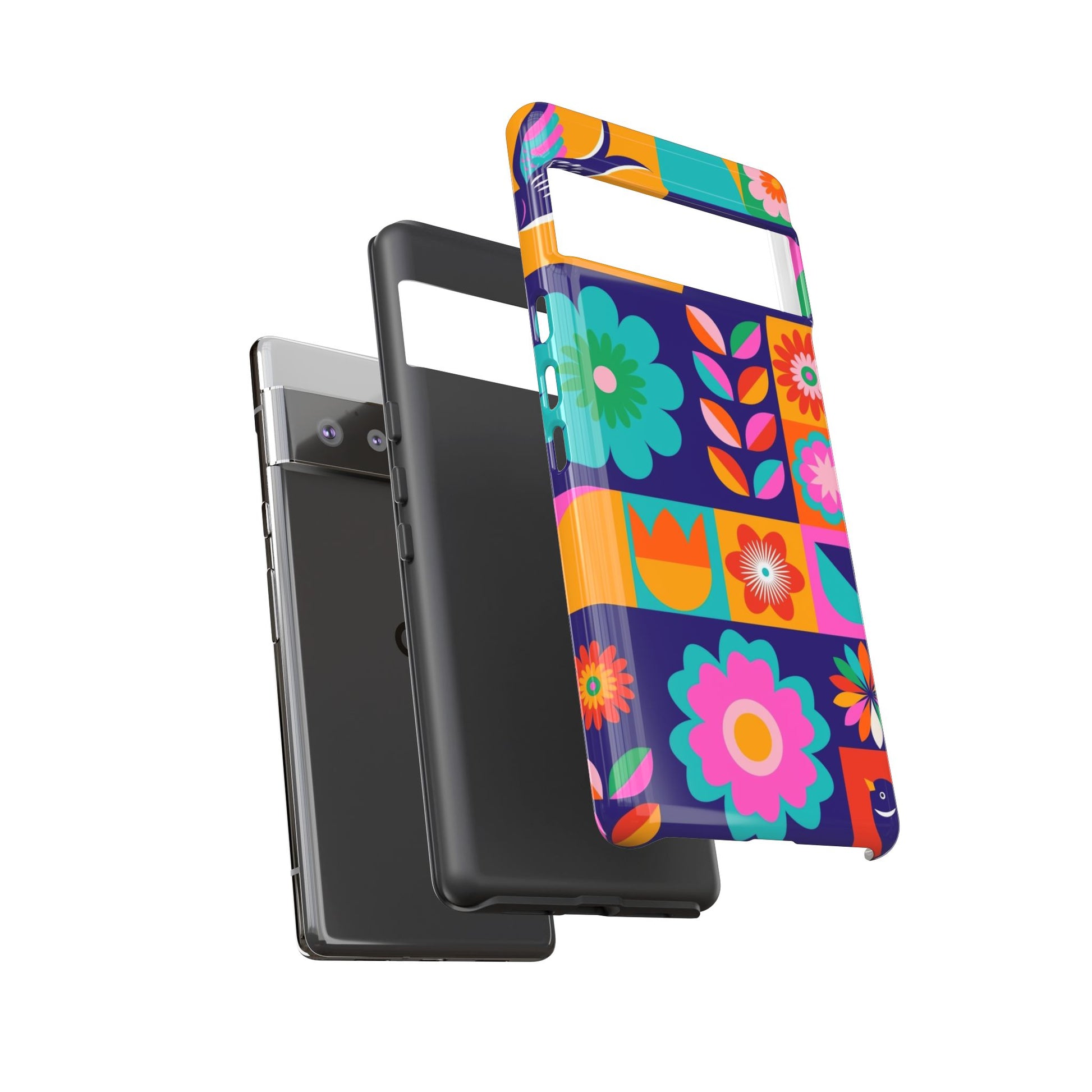 Colorful Floral Phone Case, Tough Cases for Protection, Vibrant Design Cover for Gift, Stylish Cell Phone Accessory, Fun Floral Designs - FORMO