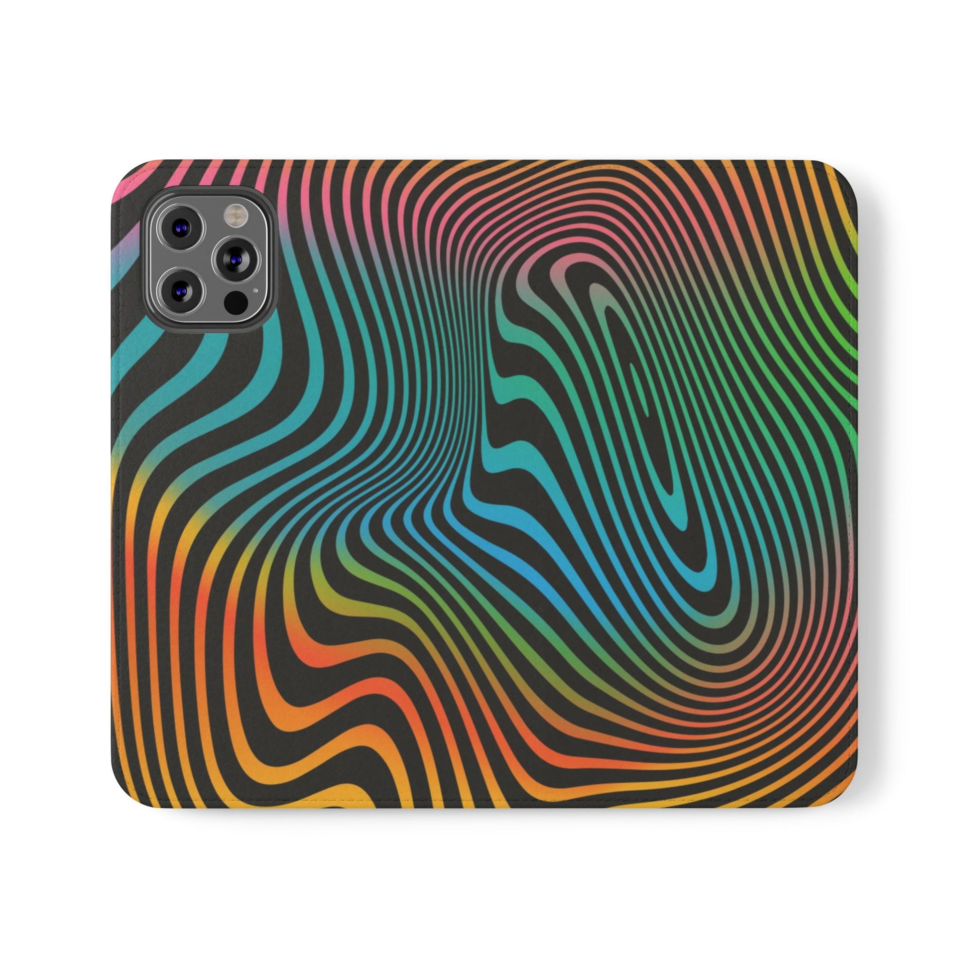 Vibrant Abstract Flip Case for Phone, Colorful Phone Wallet, Trendy Protective Cover, Unique Gift for Tech Lovers, Modern Accessories - FORMO