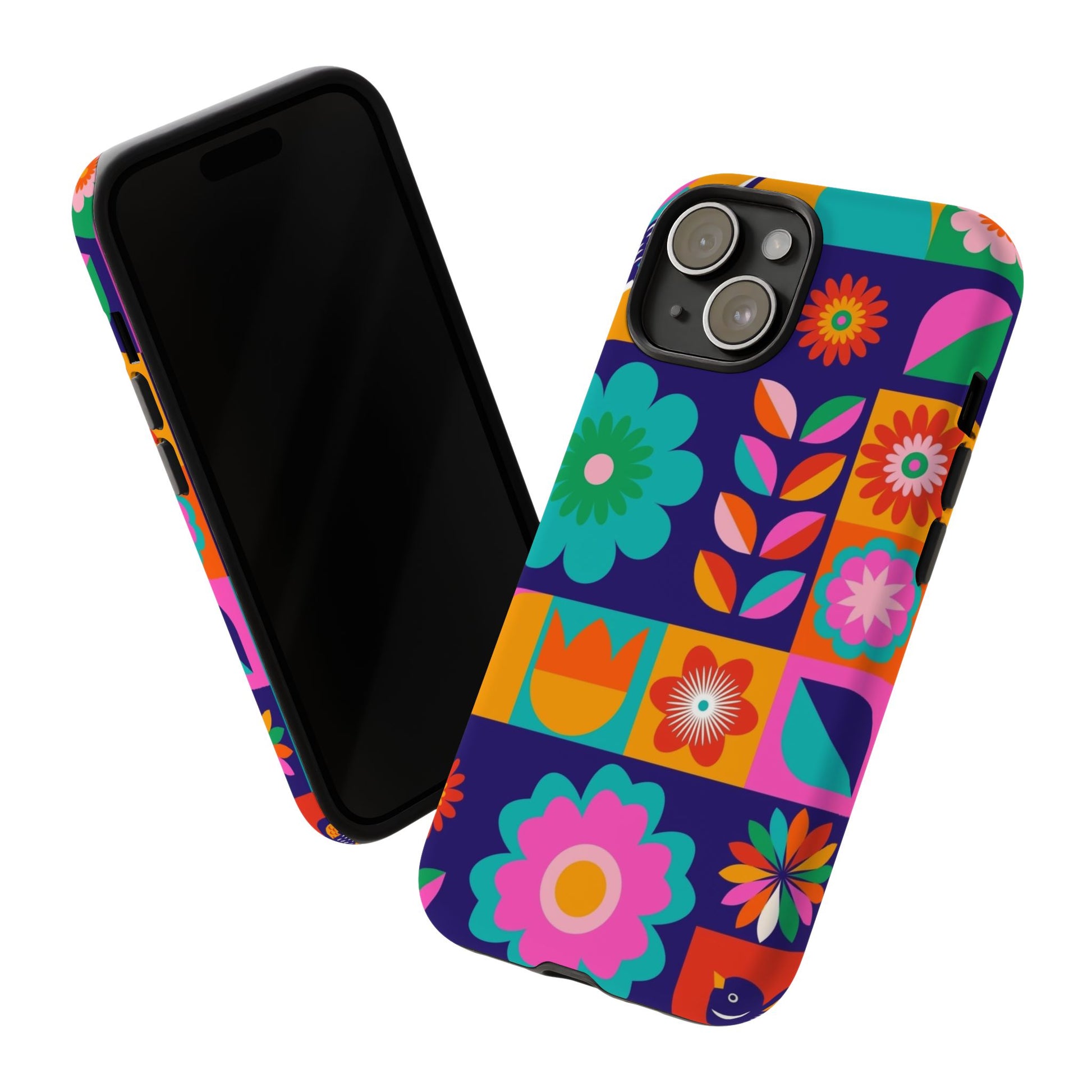Colorful Floral Phone Case, Tough Cases for Protection, Vibrant Design Cover for Gift, Stylish Cell Phone Accessory, Fun Floral Designs - FORMO
