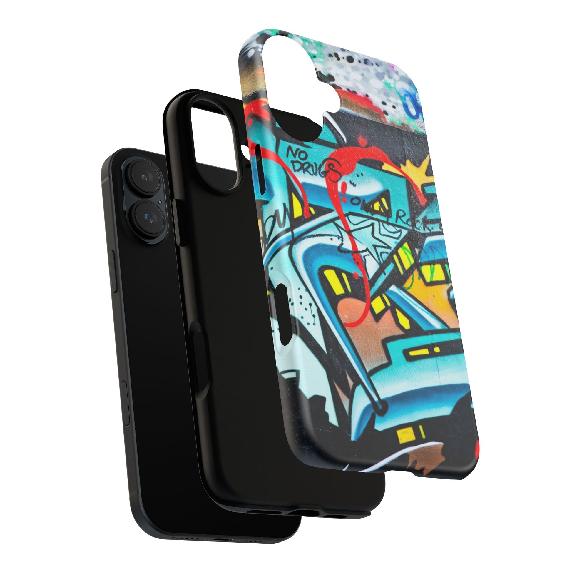 Edgy Phone Case with Graffiti Design, Tough Phone Case for Artists, Urban Style Phone Accessory, Graffiti Art Case, Unique Gift for Teens - FORMO