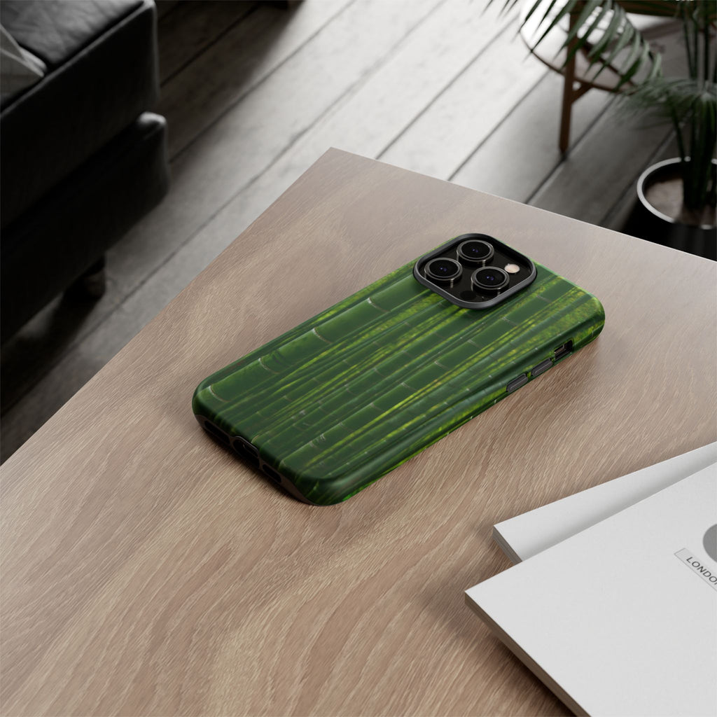 Bamboo Phone Case - Tough Cases, Nature Lover Gift, Eco-Friendly Phone Accessory, Greenery Design, Unique Smartphone Cover - FORMO