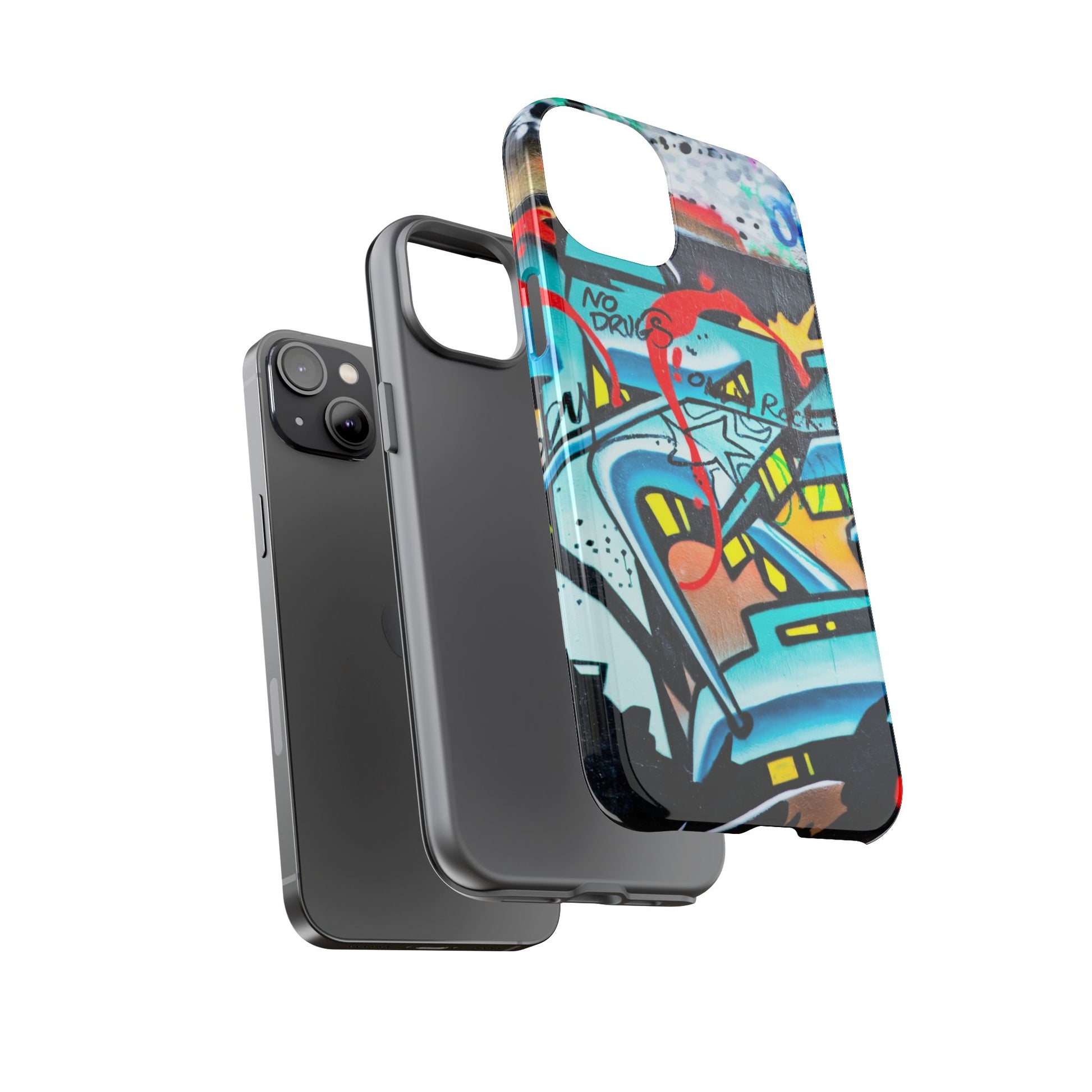 Edgy Phone Case with Graffiti Design, Tough Phone Case for Artists, Urban Style Phone Accessory, Graffiti Art Case, Unique Gift for Teens - FORMO