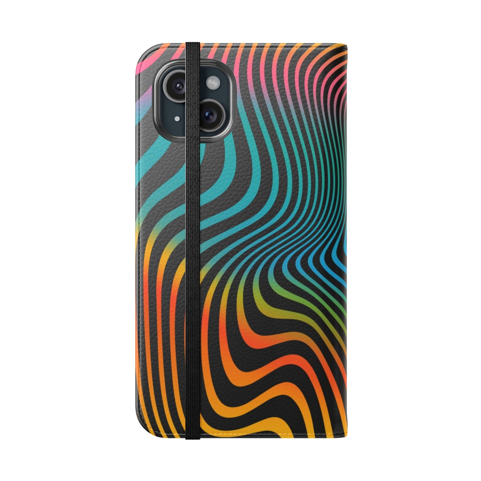 Vibrant Abstract Flip Case for Phone, Colorful Phone Wallet, Trendy Protective Cover, Unique Gift for Tech Lovers, Modern Accessories - FORMO