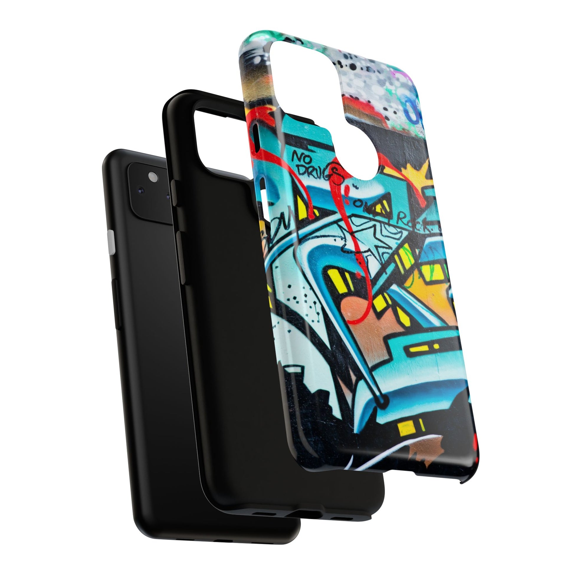 Edgy Phone Case with Graffiti Design, Tough Phone Case for Artists, Urban Style Phone Accessory, Graffiti Art Case, Unique Gift for Teens - FORMO