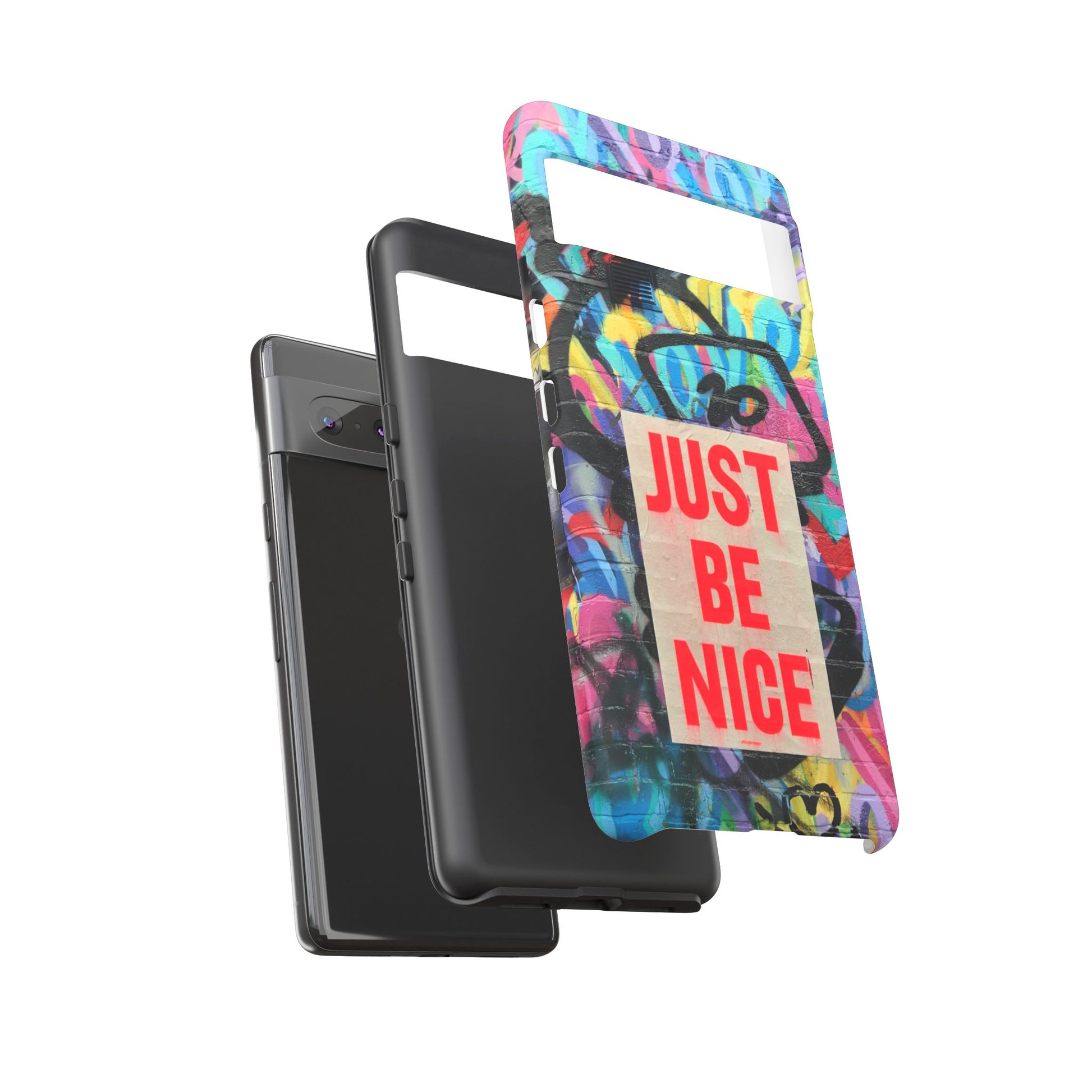 Colorful Phone Case - Just Be Nice Design, Motivational Gift, Phone Accessories, Unique Custom Case, Positive Vibe Tech Gear - FORMO