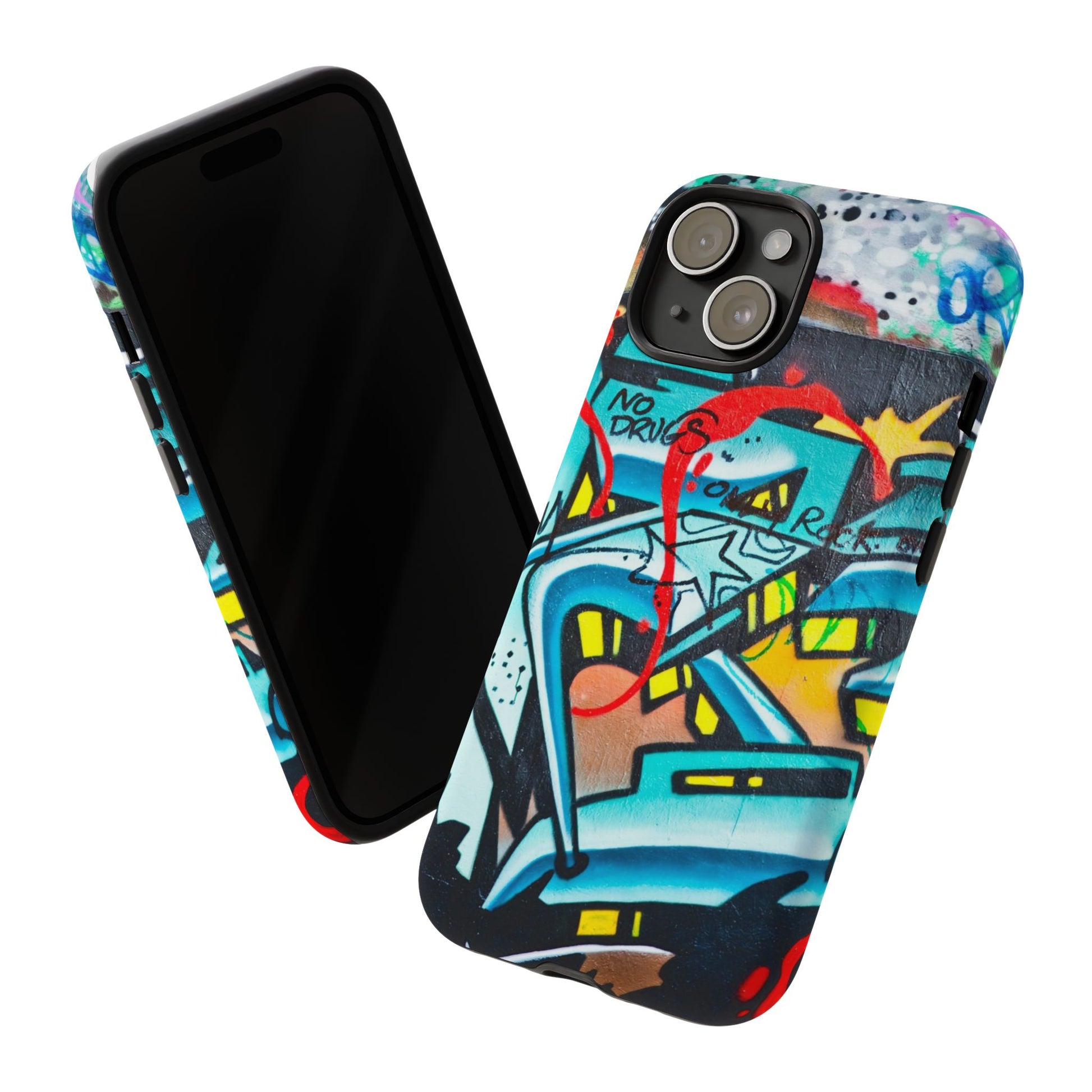 Edgy Phone Case with Graffiti Design, Tough Phone Case for Artists, Urban Style Phone Accessory, Graffiti Art Case, Unique Gift for Teens - FORMO