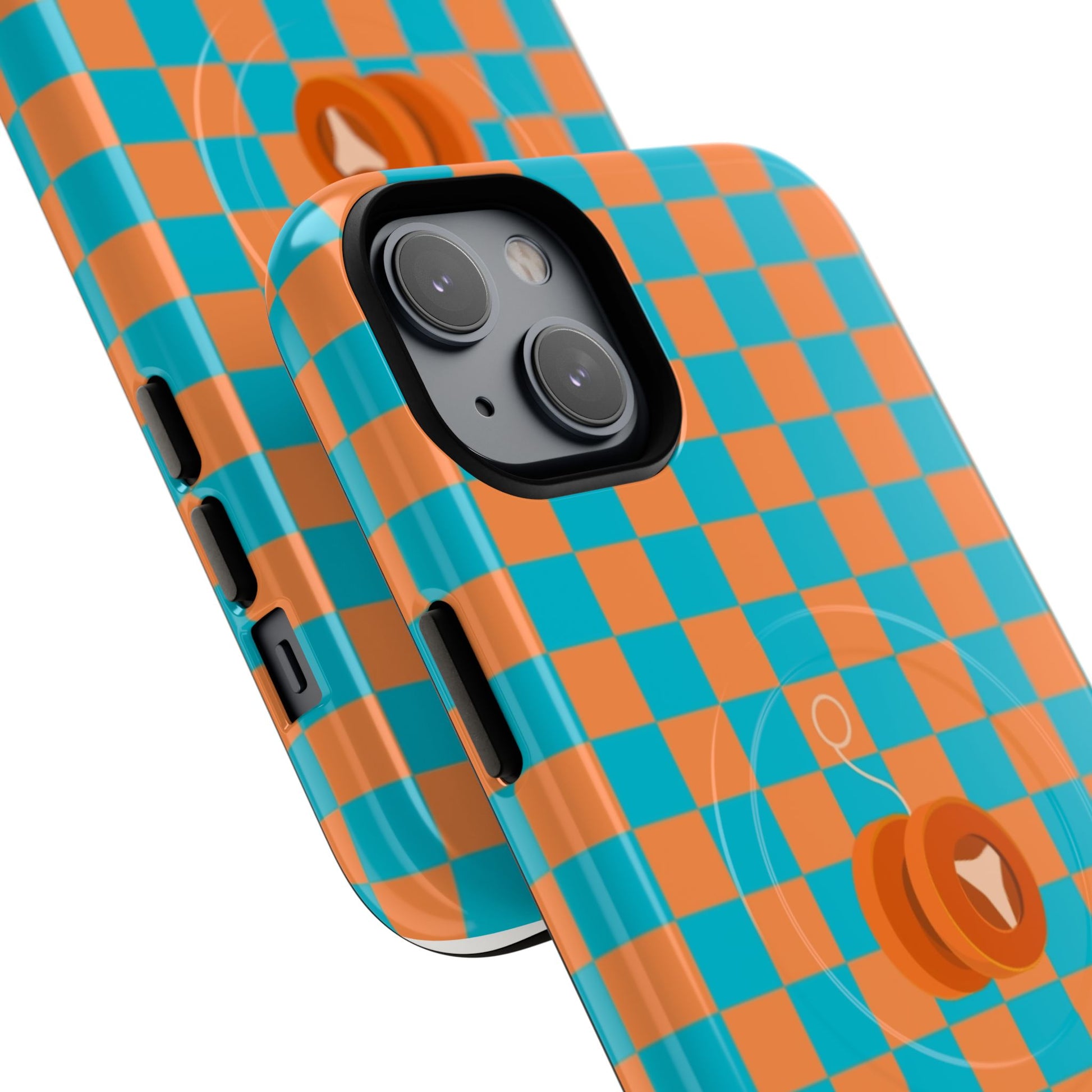 Vibrant Tough Magnetic Phone Case for Protection, Checkerboard Design for Tech Lovers, Gift for Birthdays, Holidays, or Daily Use