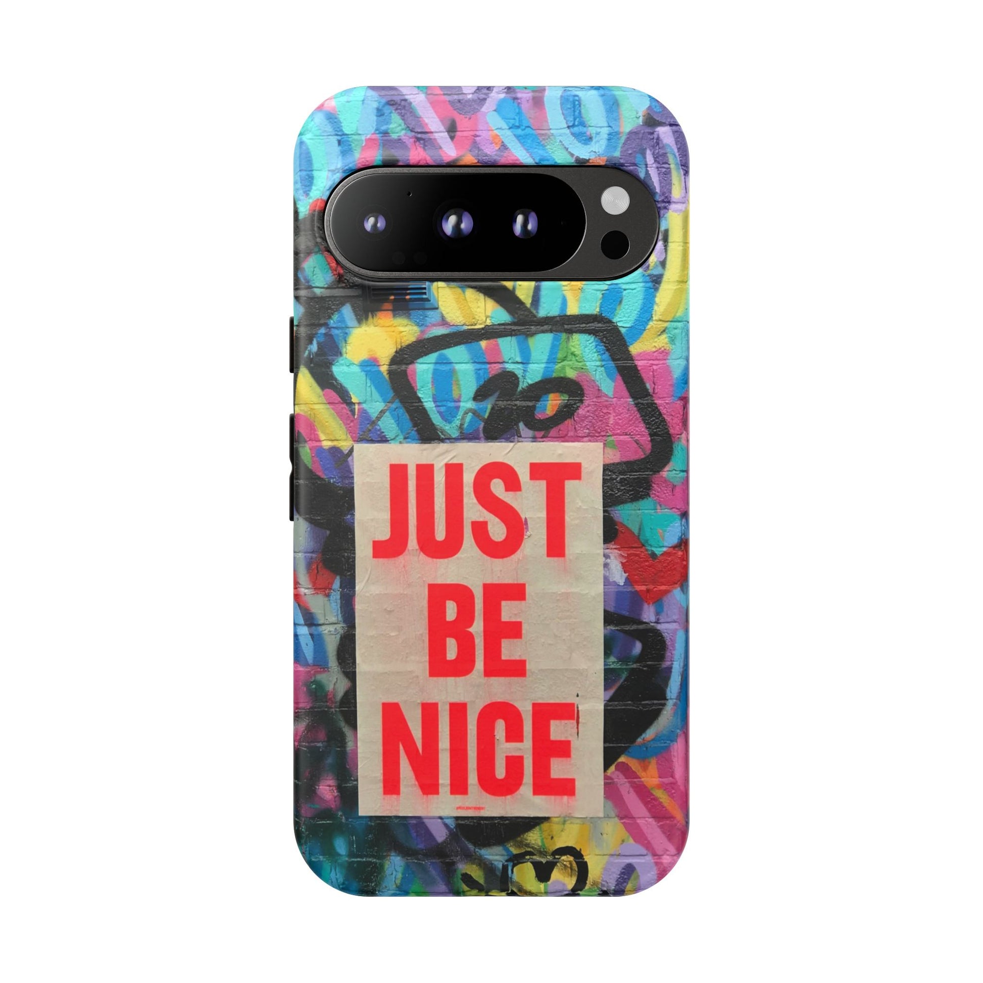 Colorful Phone Case - Just Be Nice Design, Motivational Gift, Phone Accessories, Unique Custom Case, Positive Vibe Tech Gear - FORMO