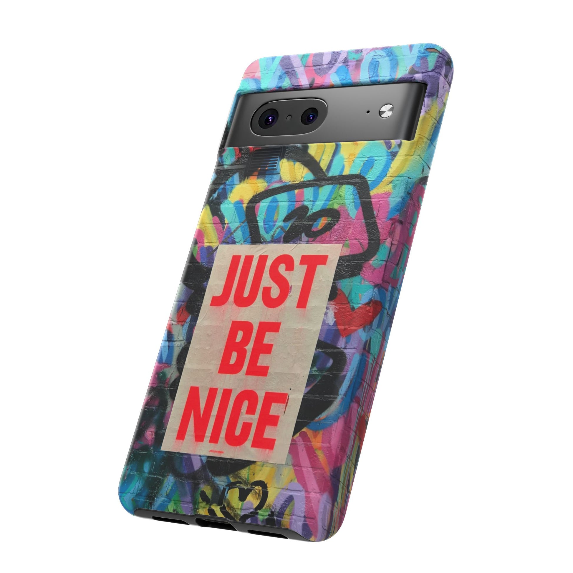 Colorful Phone Case - Just Be Nice Design, Motivational Gift, Phone Accessories, Unique Custom Case, Positive Vibe Tech Gear - FORMO