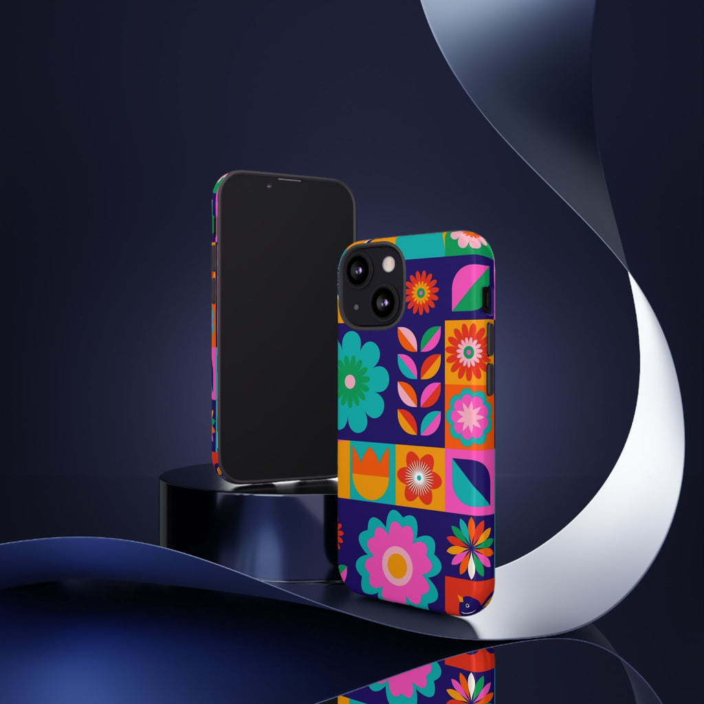 Colorful Floral Phone Case, Tough Cases for Protection, Vibrant Design Cover for Gift, Stylish Cell Phone Accessory, Fun Floral Designs - FORMO
