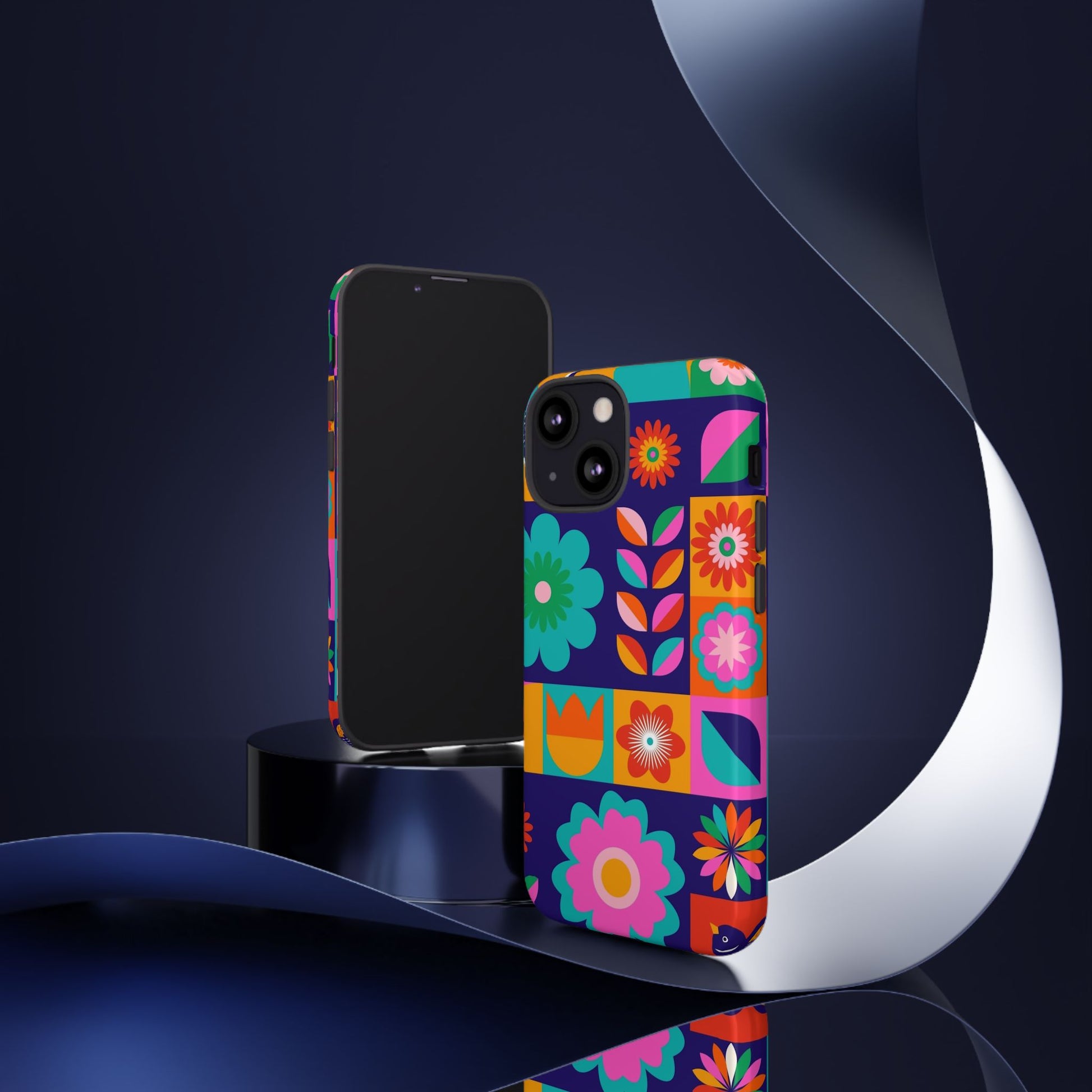 Colorful Floral Phone Case, Tough Cases for Protection, Vibrant Design Cover for Gift, Stylish Cell Phone Accessory, Fun Floral Designs - FORMO