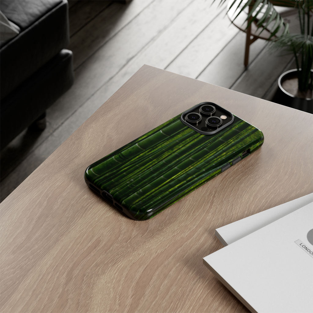 Bamboo Phone Case - Tough Cases, Nature Lover Gift, Eco-Friendly Phone Accessory, Greenery Design, Unique Smartphone Cover - FORMO