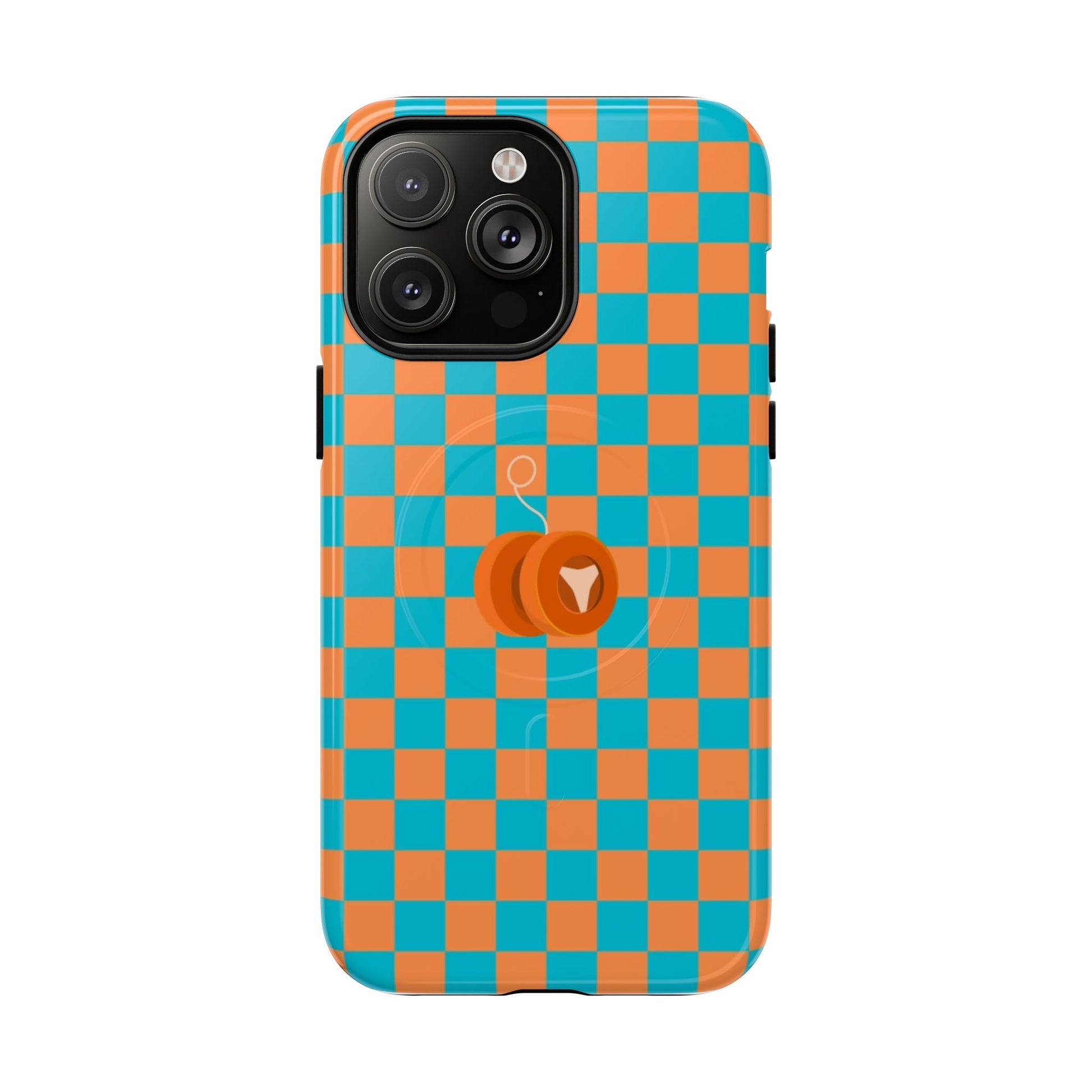 Vibrant Tough Magnetic Phone Case for Protection, Checkerboard Design for Tech Lovers, Gift for Birthdays, Holidays, or Daily Use